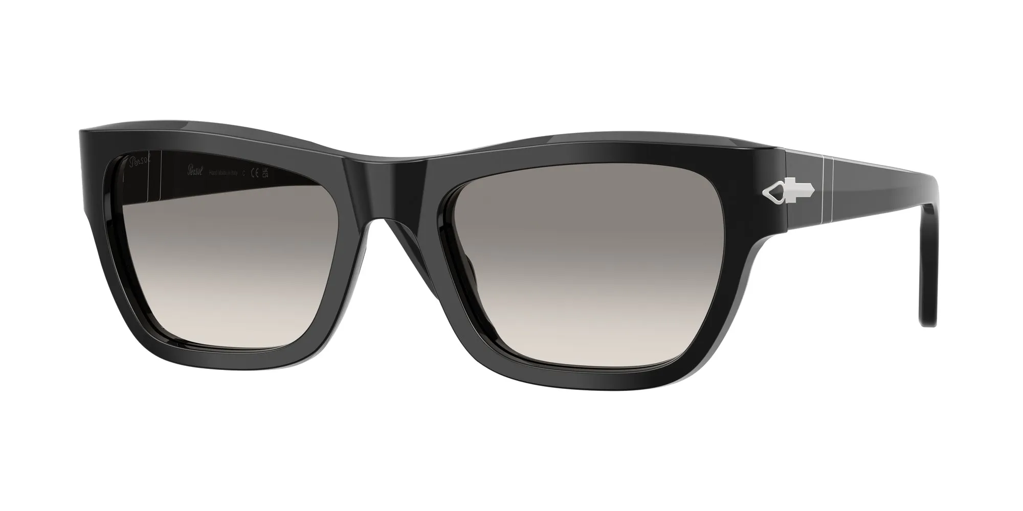Persol PO0091S 95/32 Occhiali da sole Acetato Nero Grigio Farfalla Normale Sfumato - immagine 1