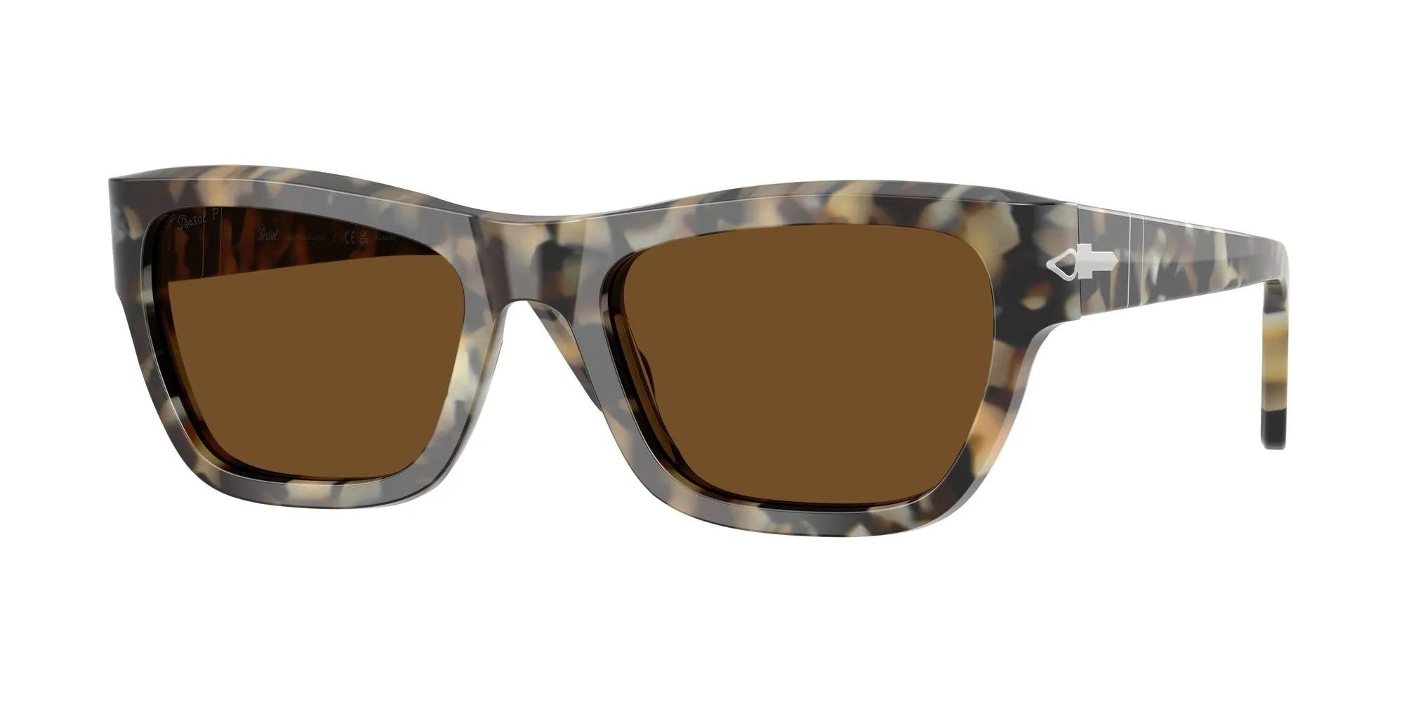 Persol PO0091S 107157 Occhiali da sole Acetato Tartaruga Marrone Farfalla Polarizzata - immagine 1
