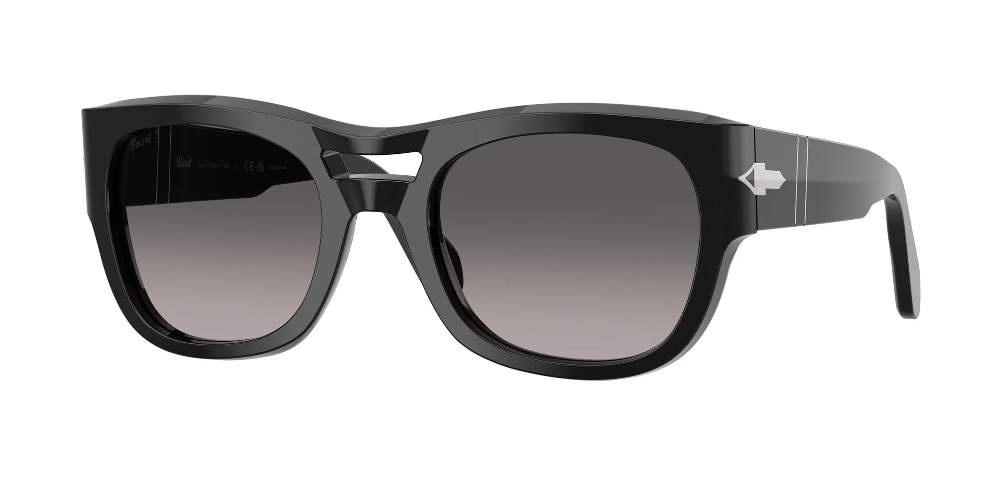 Persol PO0064S 95/M3 Occhiali da sole Acetato Nero Grigio Pillow Polarizzata Sfumato - immagine 1