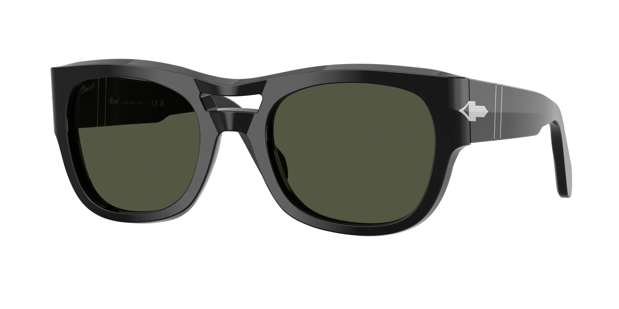 Persol PO0064S 95/31 Occhiali da sole Acetato Nero Verde Pillow Normale - immagine 1