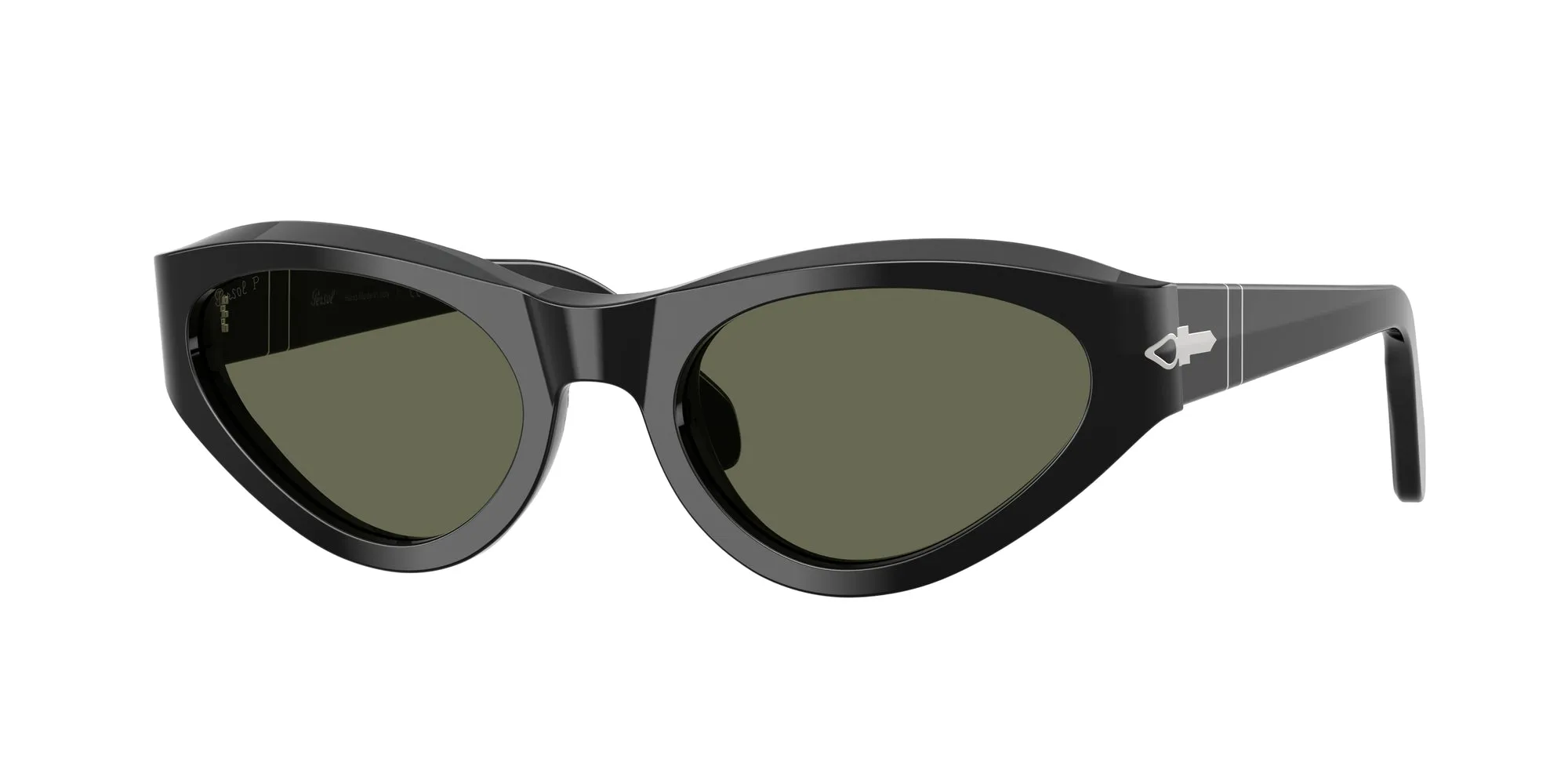 Persol PO0052S 95/58 Occhiali da sole Acetato Nero Verde Farfalla Polarizzata - immagine 1