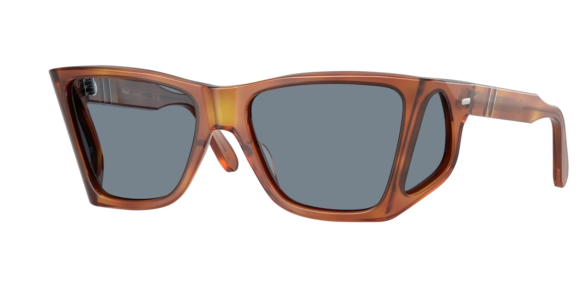 Persol PO0009 96/56 Occhiali da sole Acetato Marrone Blu Squadrata Normale - immagine 1