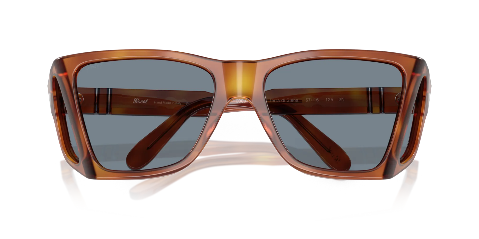 Persol PO0009 96/56 Occhiali da sole Acetato Marrone Blu Squadrata Normale - immagine 2