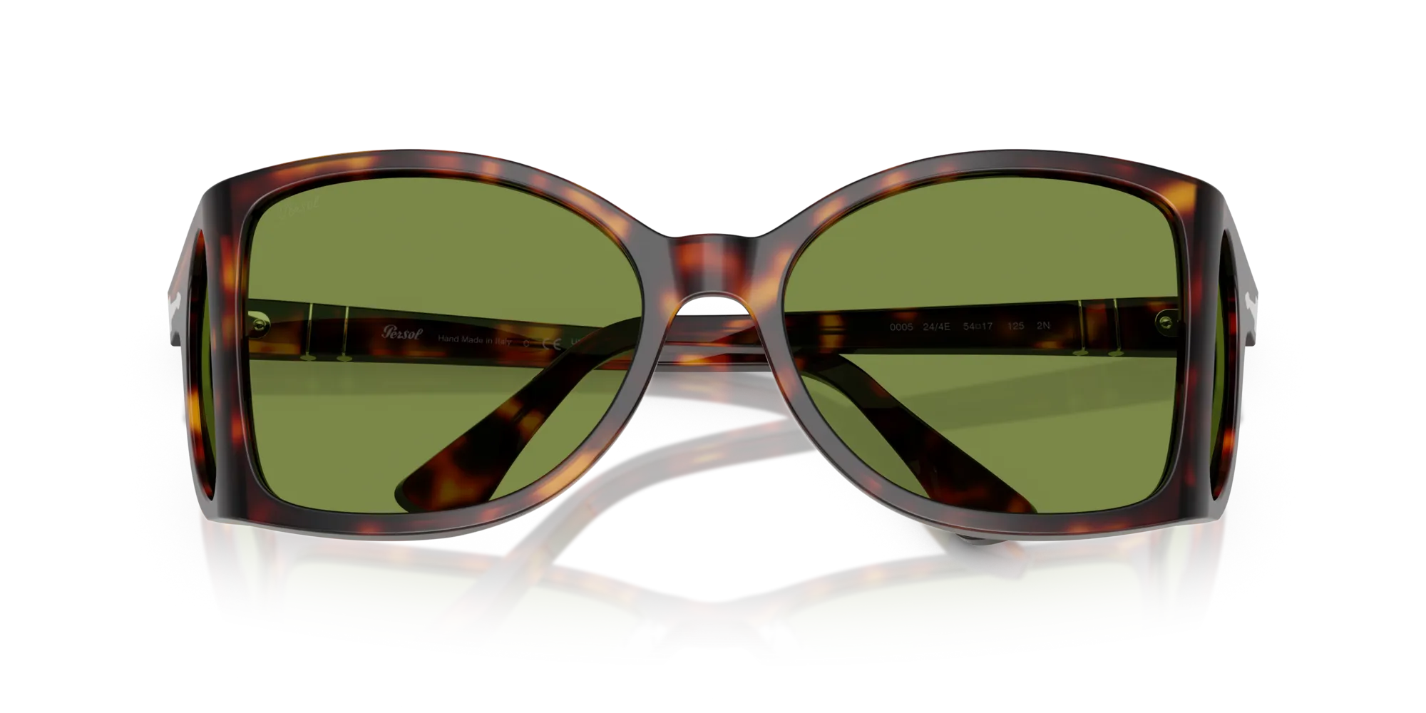Persol PO0005 24/4E Occhiali da sole Acetato Tartaruga Verde Squadrata Normale - immagine 2