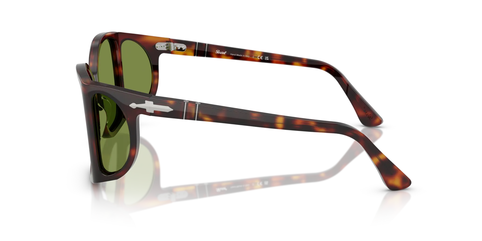 Persol PO0005 24/4E Occhiali da sole Acetato Tartaruga Verde Squadrata Normale - immagine 4