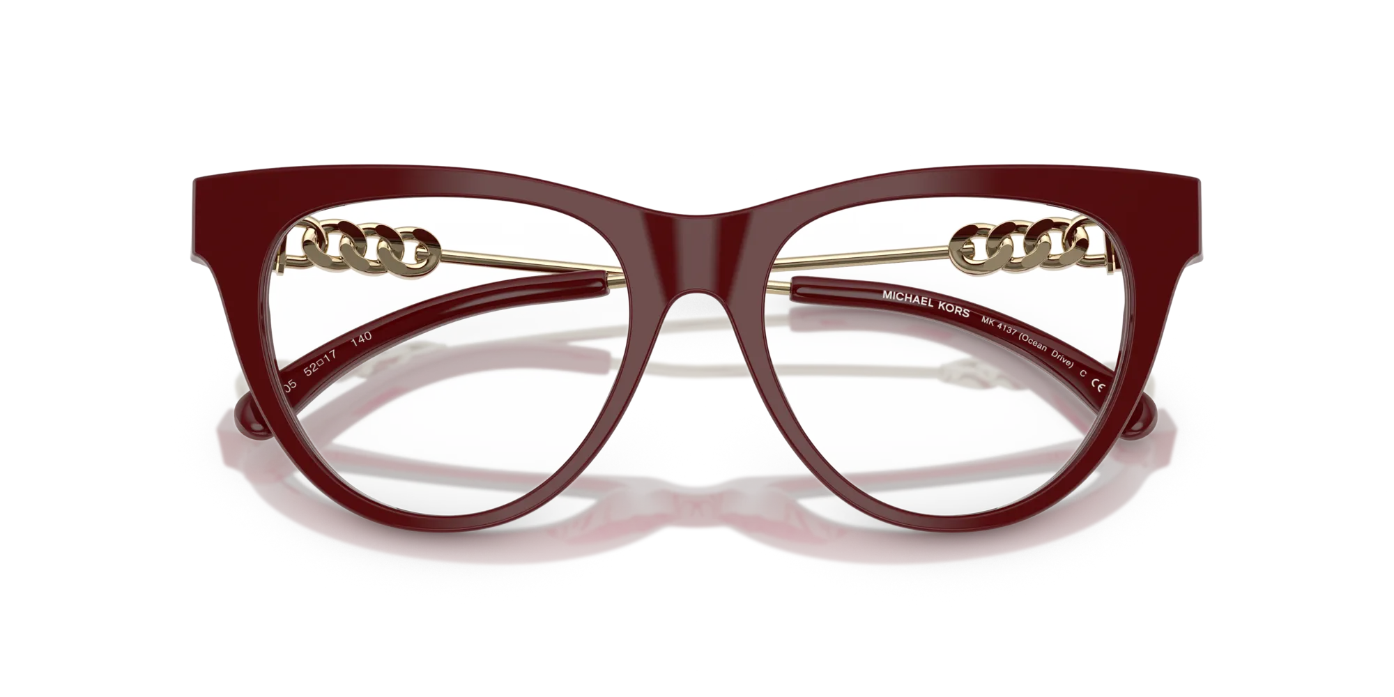 Michael Kors MK4137 OCEAN DRIVE 4004 Montature da vista Acetato Rosso Cat Eye Normale - immagine 2