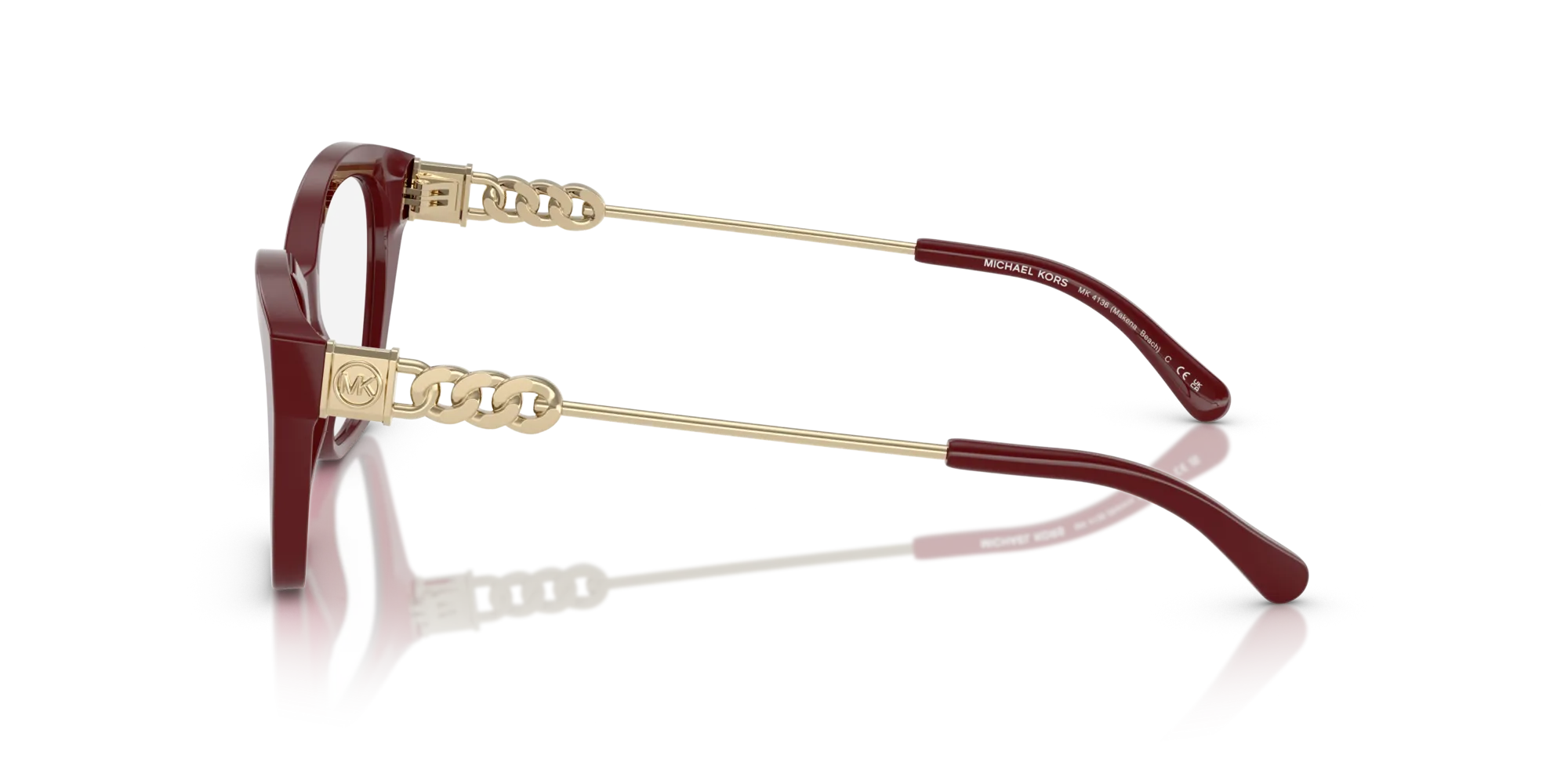 Michael Kors MK4136 MAKENA BEACH 4004 Montature da vista Acetato Rosso Squadrata Normale - immagine 4