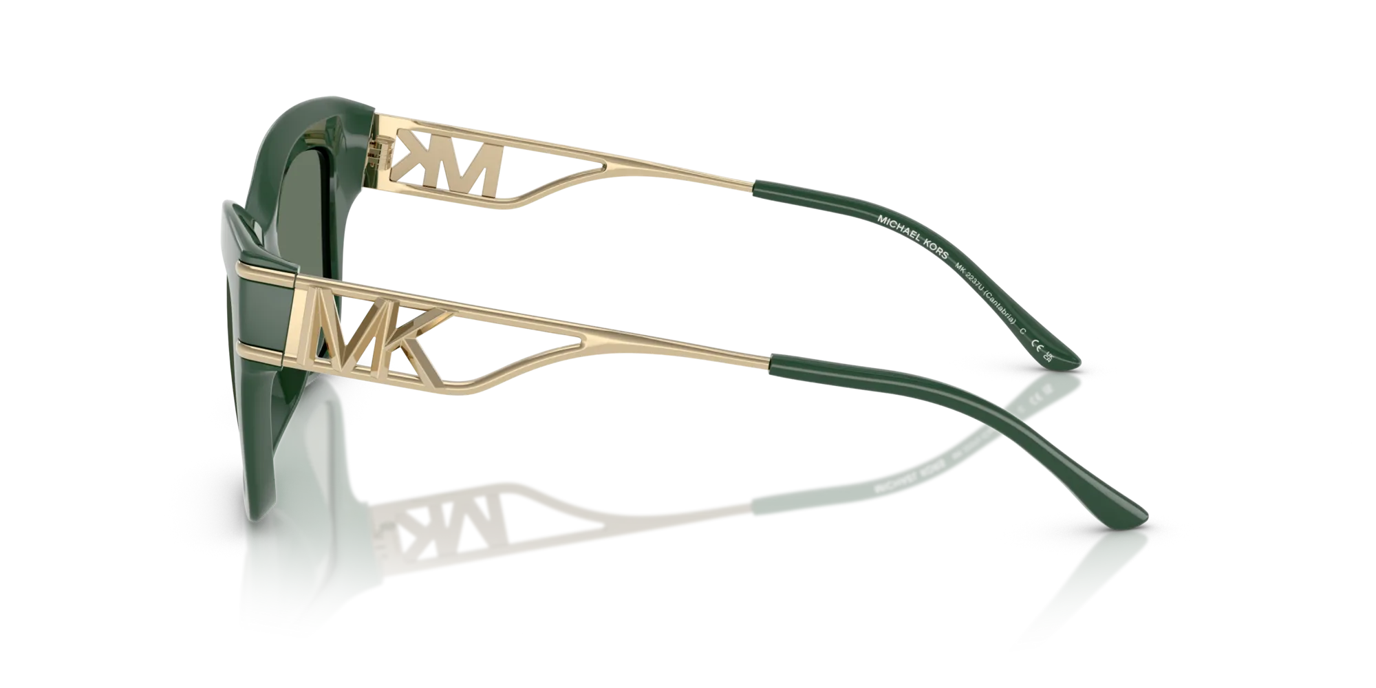 Michael Kors MK2237U CANTABRIA 40063H Occhiali da sole Iniettato Verde Verde Farfalla Normale - immagine 4