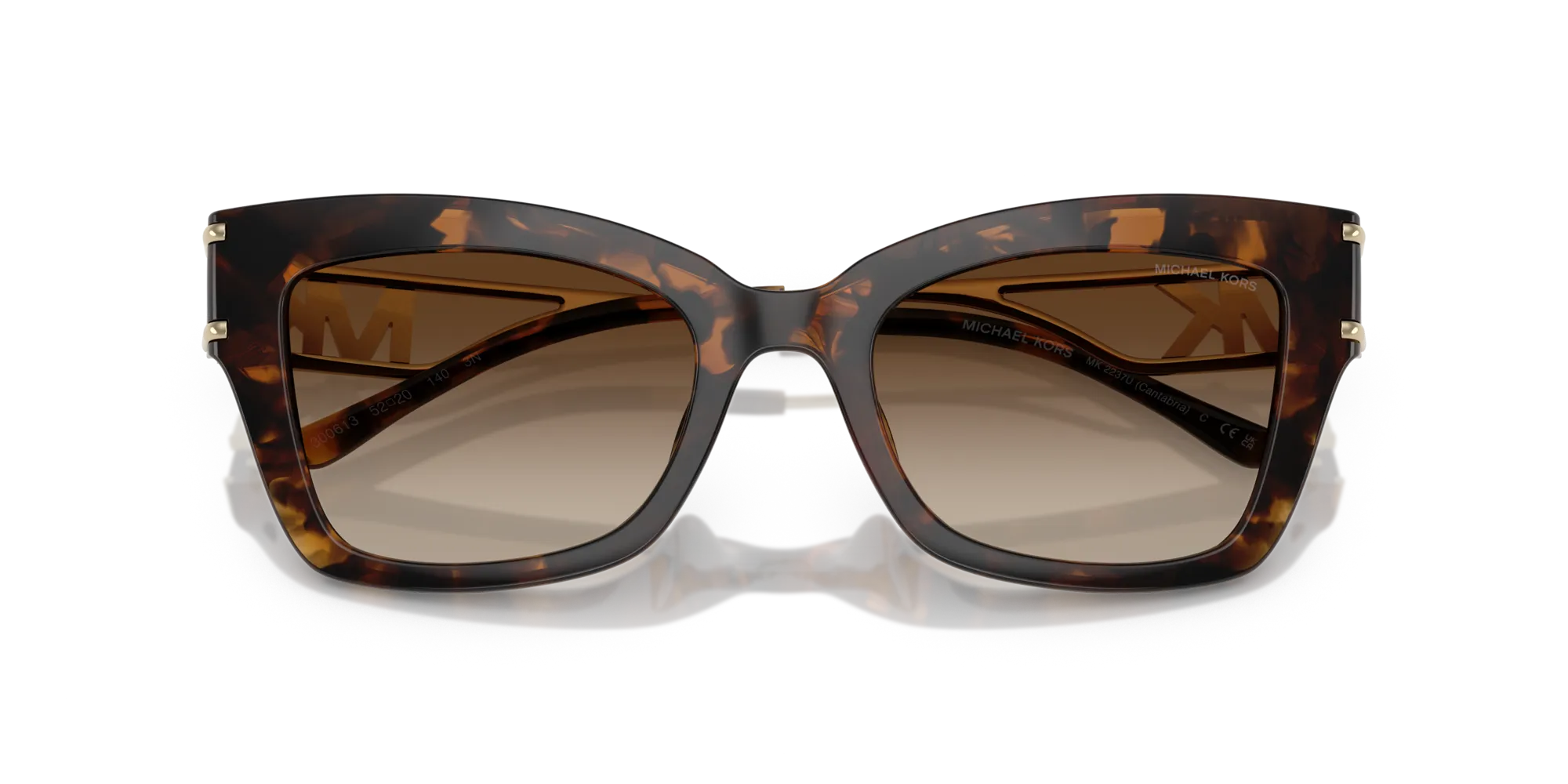 Michael Kors MK2237U CANTABRIA 300613 Occhiali da sole Iniettato Tartaruga Marrone Farfalla Normale Sfumato - immagine 2