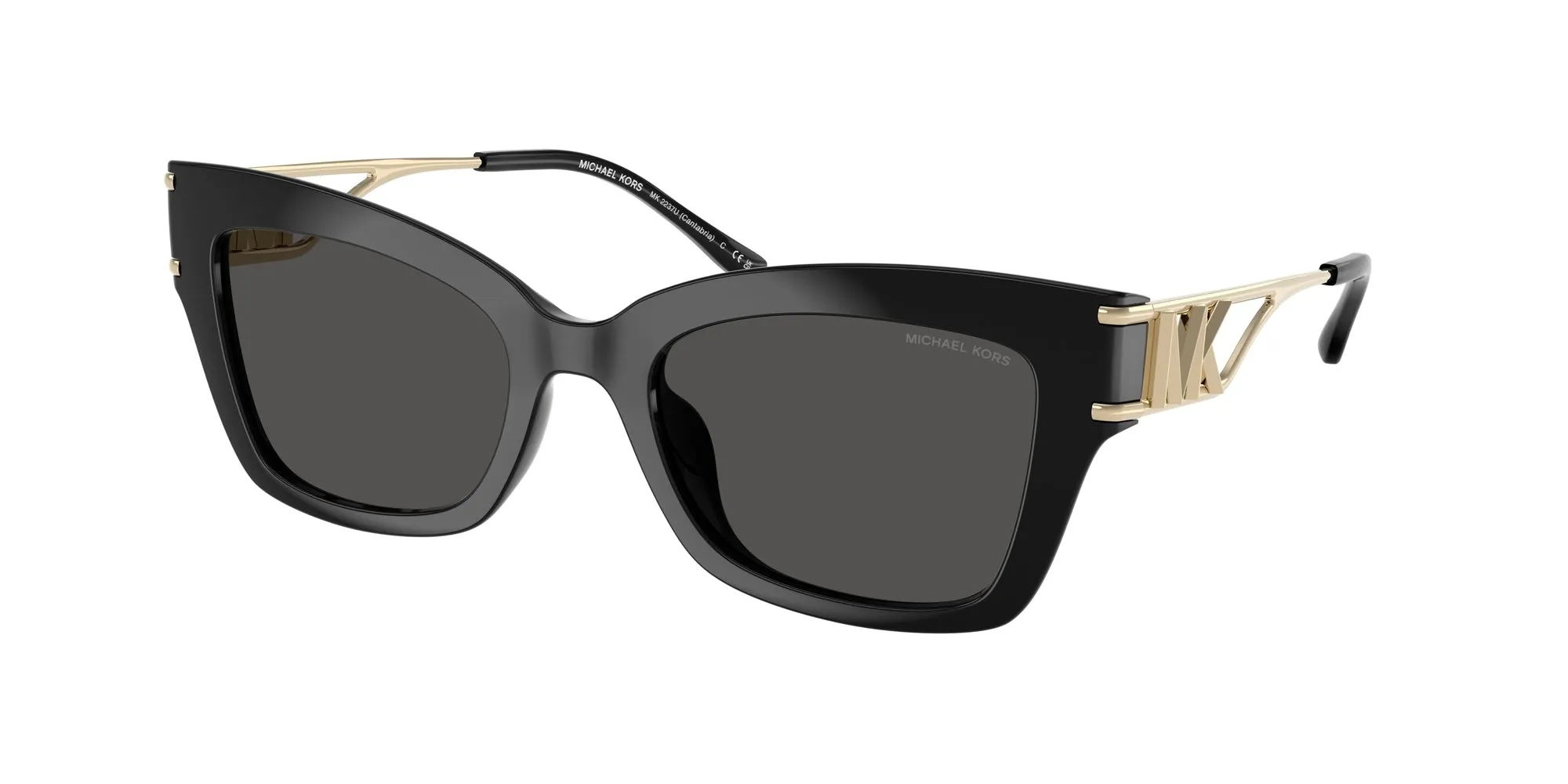 Michael Kors MK2237U CANTABRIA 300587 Occhiali da sole Iniettato Nero Grigio Farfalla Normale - immagine 1