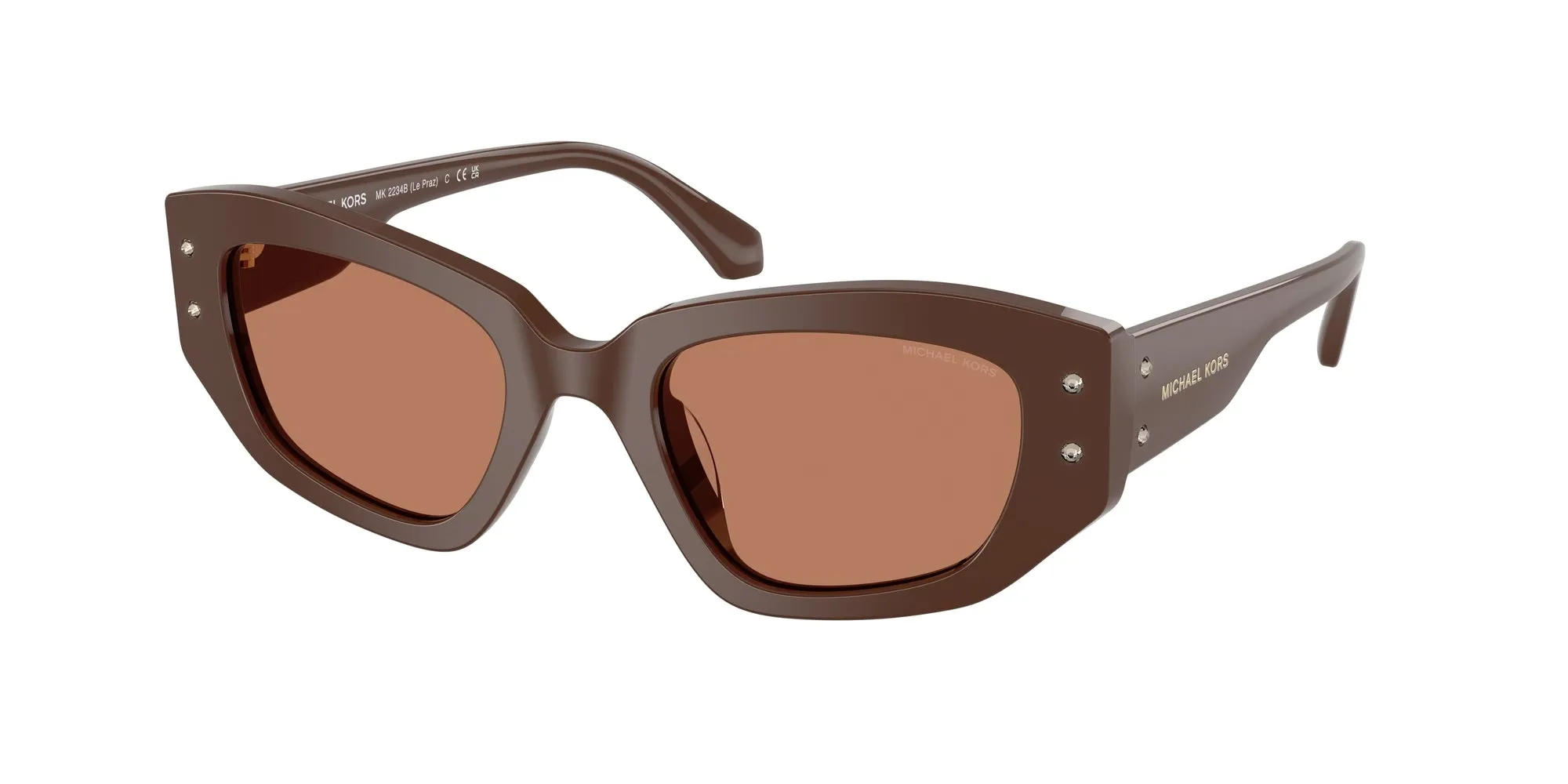 Michael Kors MK2234B LE PRAZ 4008/3 Occhiali da sole Acetato Marrone Geometrica Normale - immagine 1