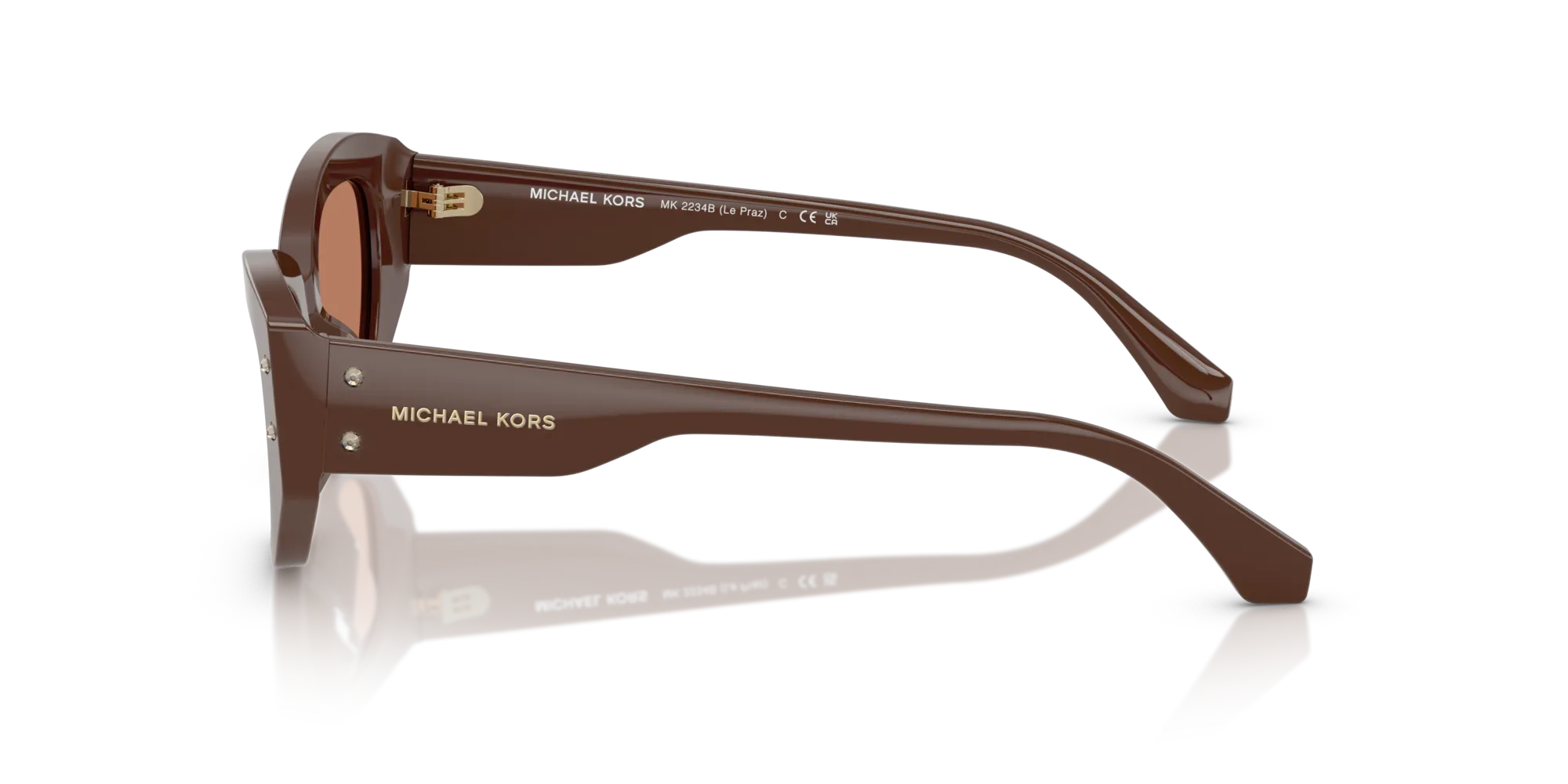 Michael Kors MK2234B LE PRAZ 4008/3 Occhiali da sole Acetato Marrone Geometrica Normale - immagine 4