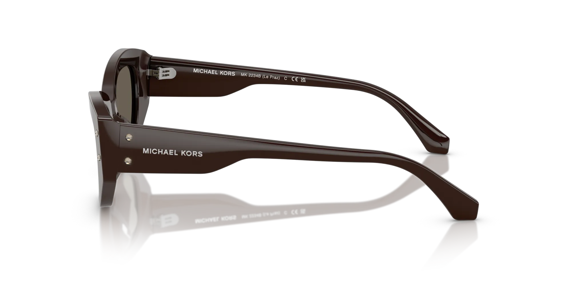 Michael Kors MK2234B LE PRAZ 4007/3 Occhiali da sole Acetato Marrone Geometrica Normale - immagine 4