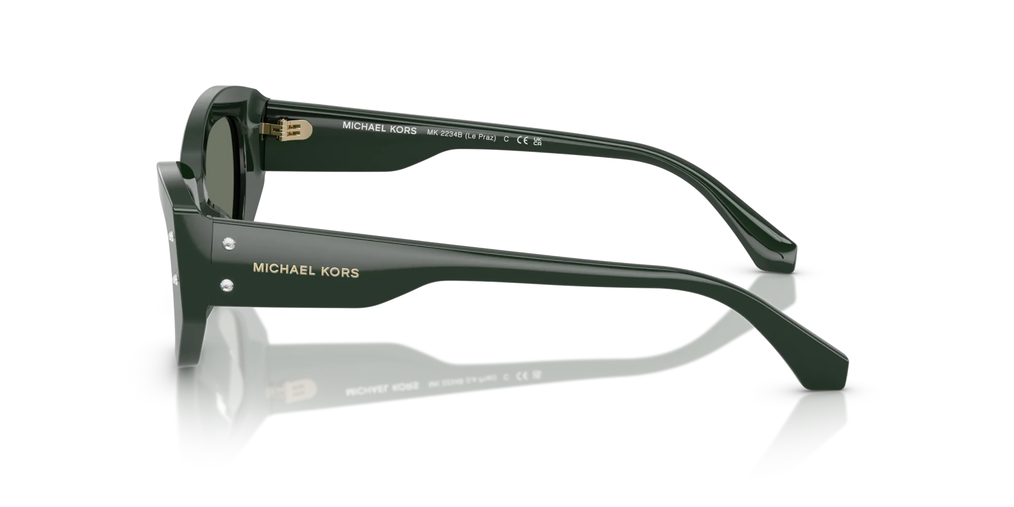 Michael Kors MK2234B LE PRAZ 40063H Occhiali da sole Acetato Verde Verde Geometrica Normale - immagine 4