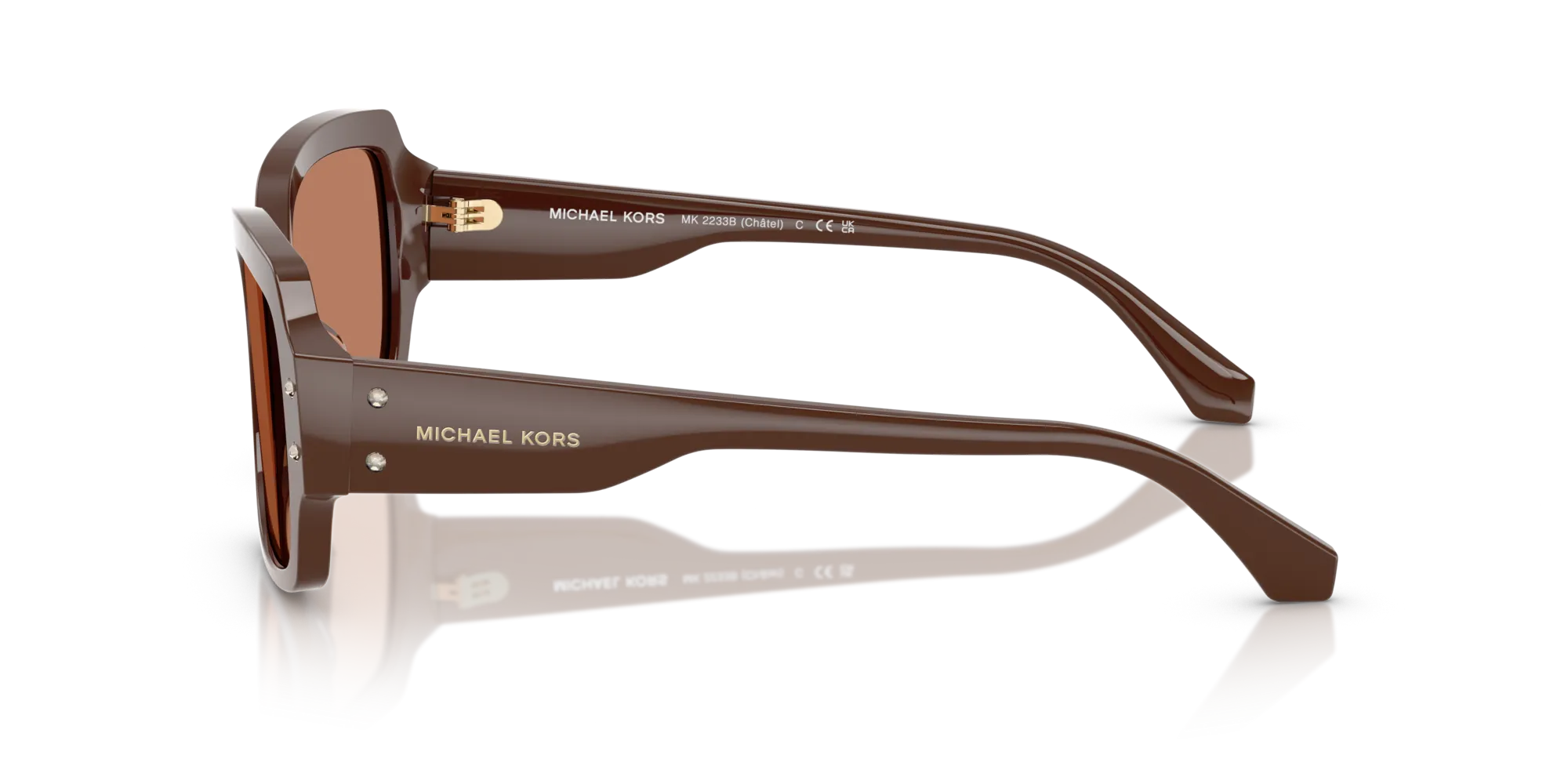 Michael Kors MK2233B CHâTEL 4008/3 Occhiali da sole Acetato Marrone Squadrata Normale - immagine 4