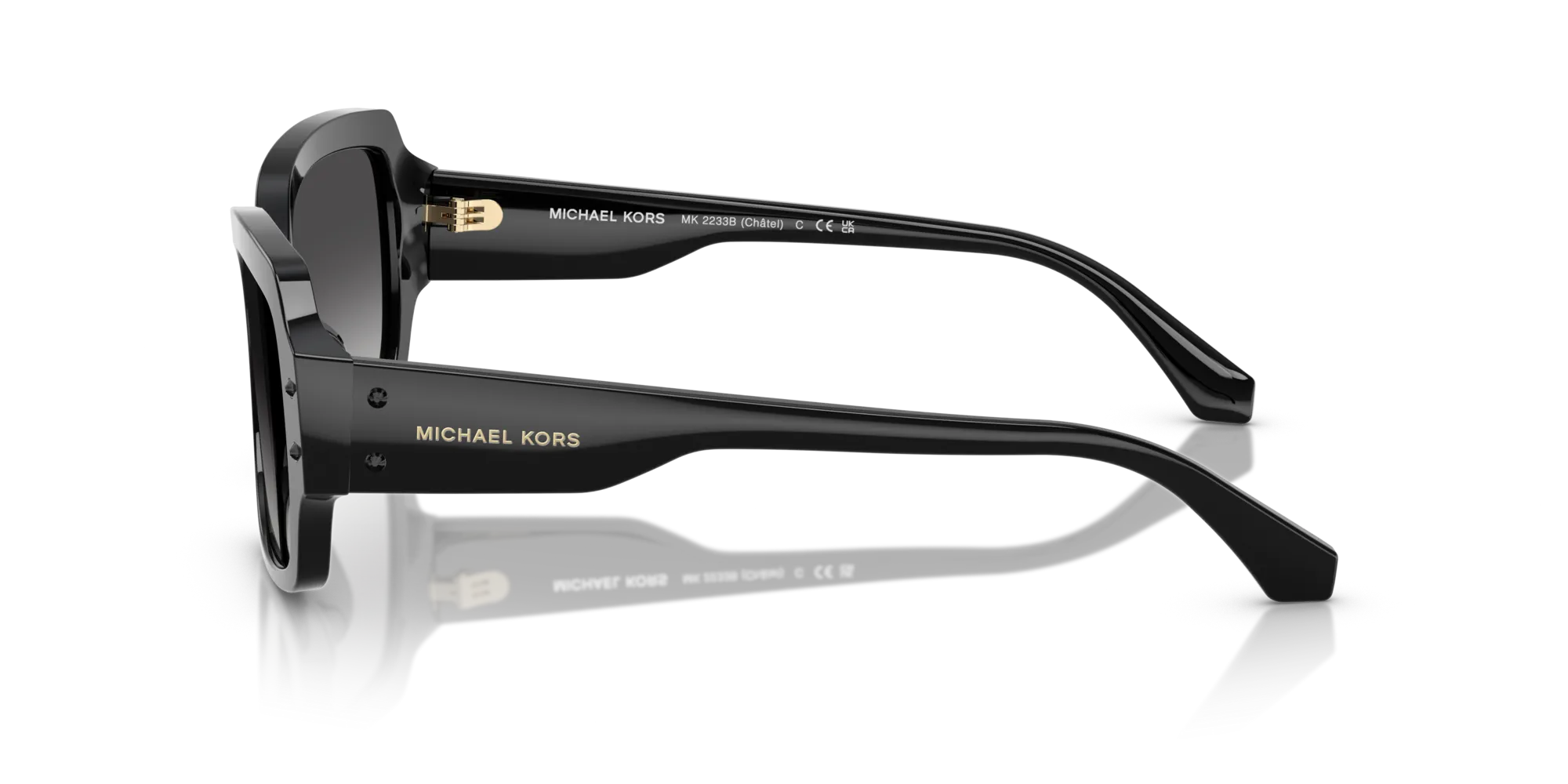 Michael Kors MK2233B CHâTEL 30058G Occhiali da sole Acetato Nero Grigio Squadrata Normale Sfumato - immagine 4