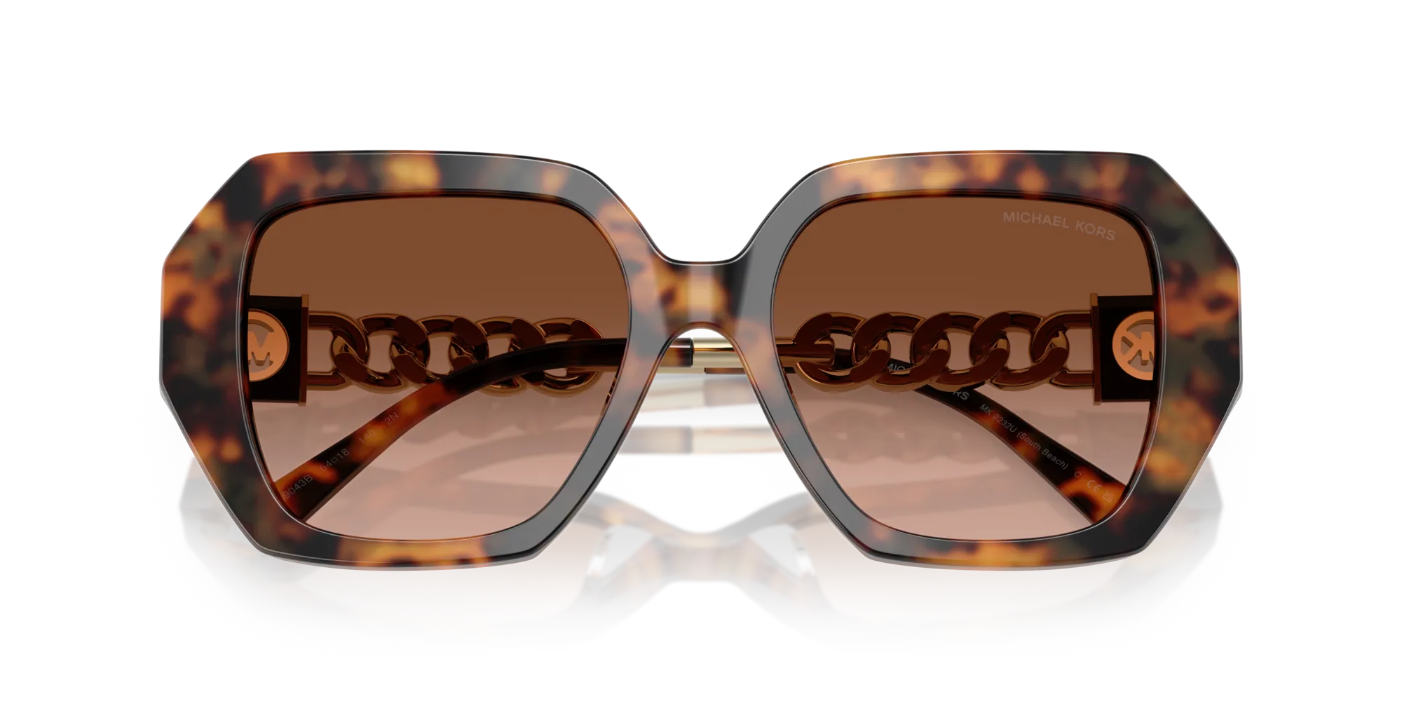 Michael Kors MK2232U SOUTH BEACH 39043B Occhiali da sole Acetato Tartaruga Marrone Squadrata Normale Sfumato - immagine 2