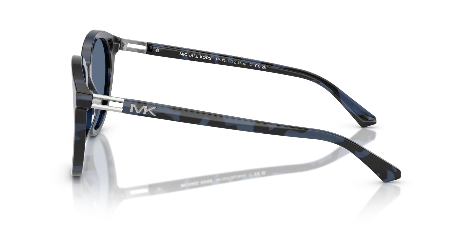 Michael Kors MK2227 BIG BEND 333380 Occhiali da sole Acetato Blu Blu Rotonda Normale - immagine 4