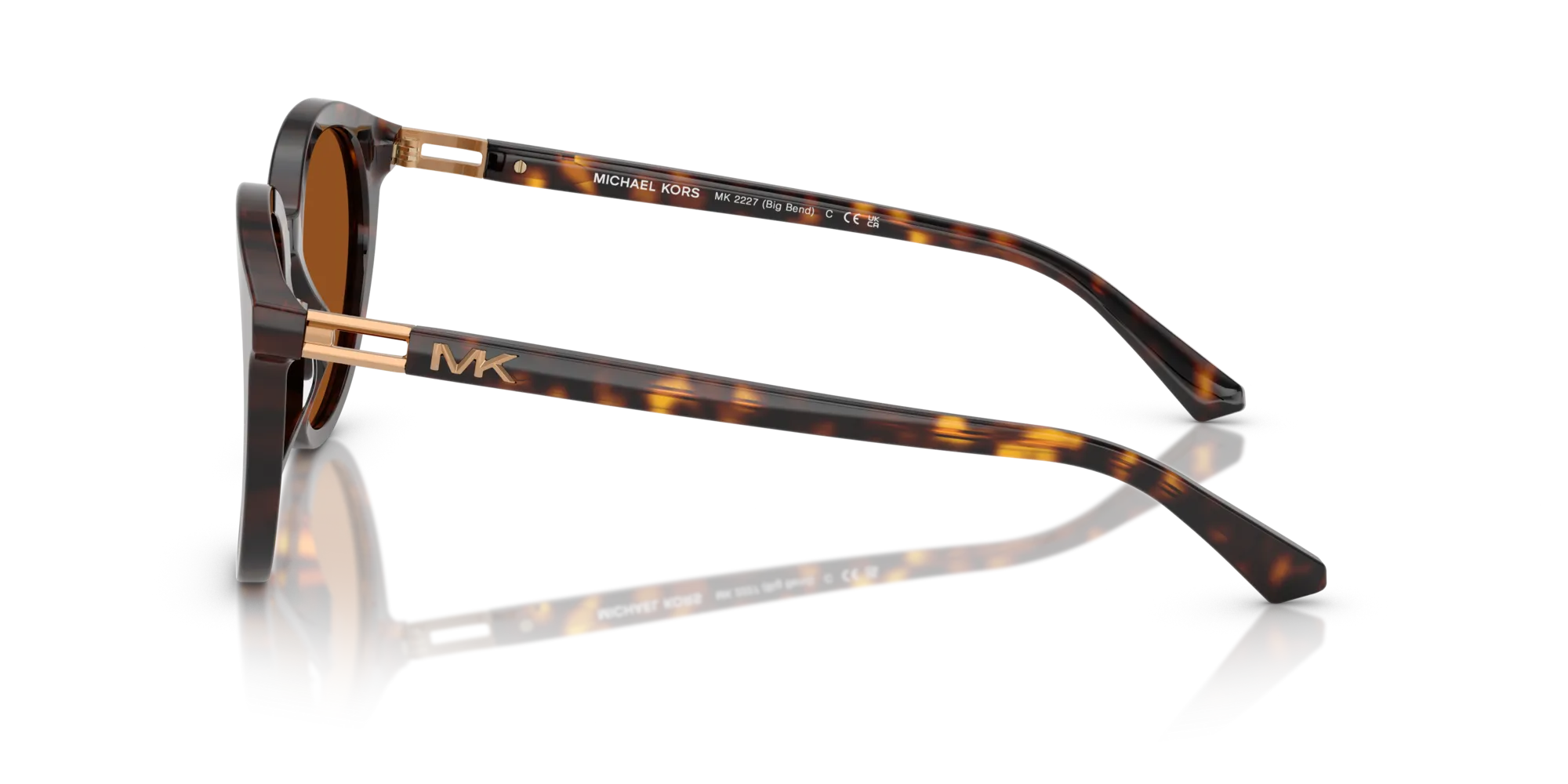 Michael Kors MK2227 BIG BEND 300673 Occhiali da sole Acetato Tartaruga Marrone Rotonda Normale - immagine 4