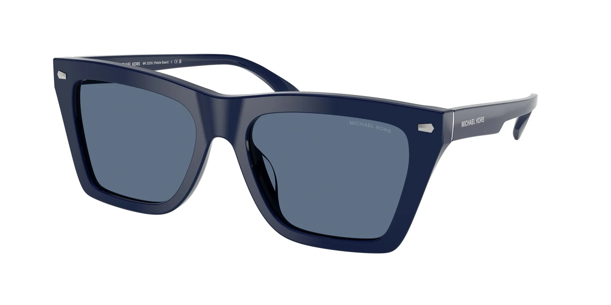Michael Kors MK2225U PEBBLE BEACH 400980 Occhiali da sole Acetato Blu Blu Squadrata Normale - immagine 1