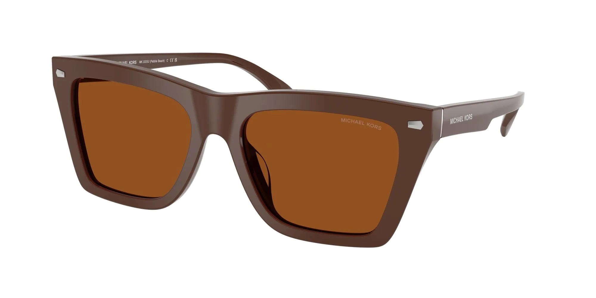Michael Kors MK2225U PEBBLE BEACH 400773 Occhiali da sole Acetato Marrone Marrone Squadrata Normale - immagine 1