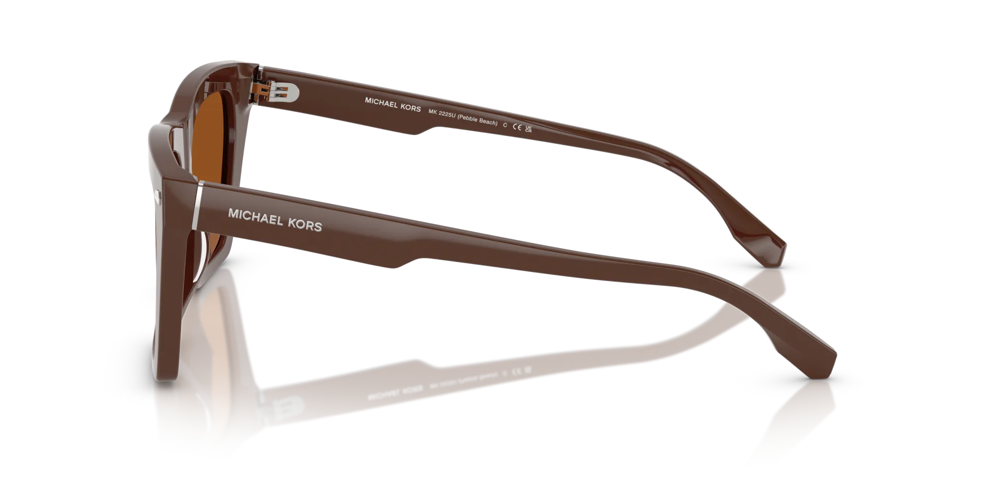 Michael Kors MK2225U PEBBLE BEACH 400773 Occhiali da sole Acetato Marrone Marrone Squadrata Normale - immagine 4