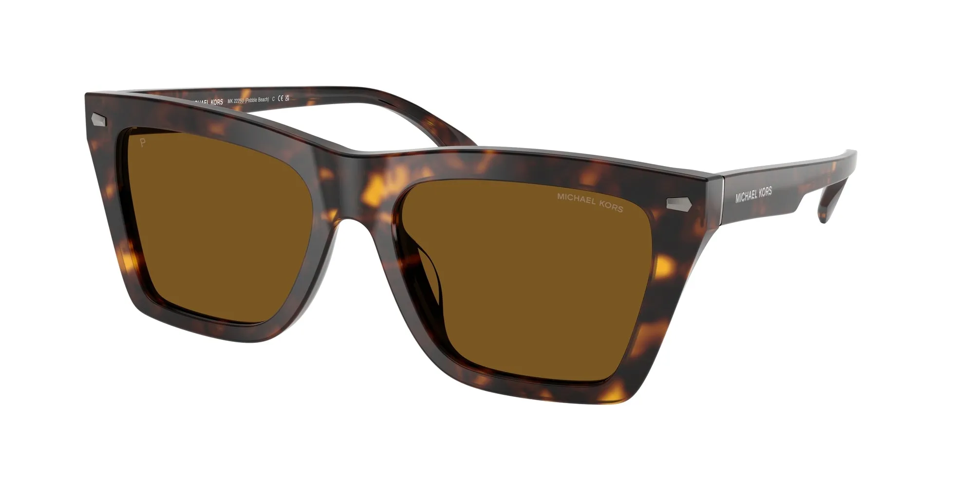Michael Kors MK2225U PEBBLE BEACH 300683 Occhiali da sole Acetato Tartaruga Squadrata Polarizzata - immagine 1