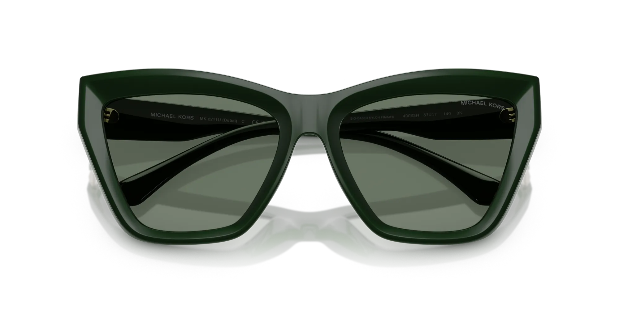 Michael Kors MK2211U DUBAI 40063H Occhiali da sole Iniettato Verde Verde Cat Eye Normale - immagine 2
