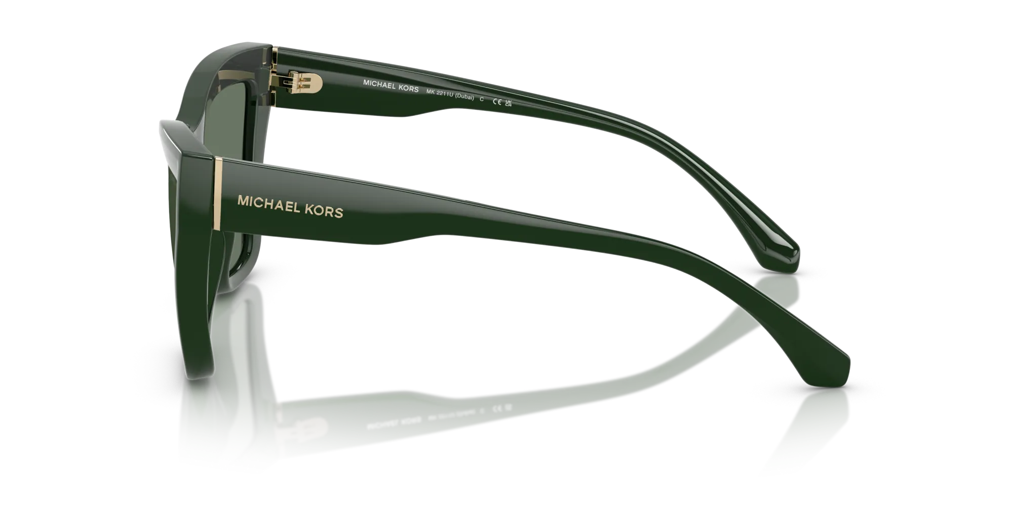 Michael Kors MK2211U DUBAI 40063H Occhiali da sole Iniettato Verde Verde Cat Eye Normale - immagine 4