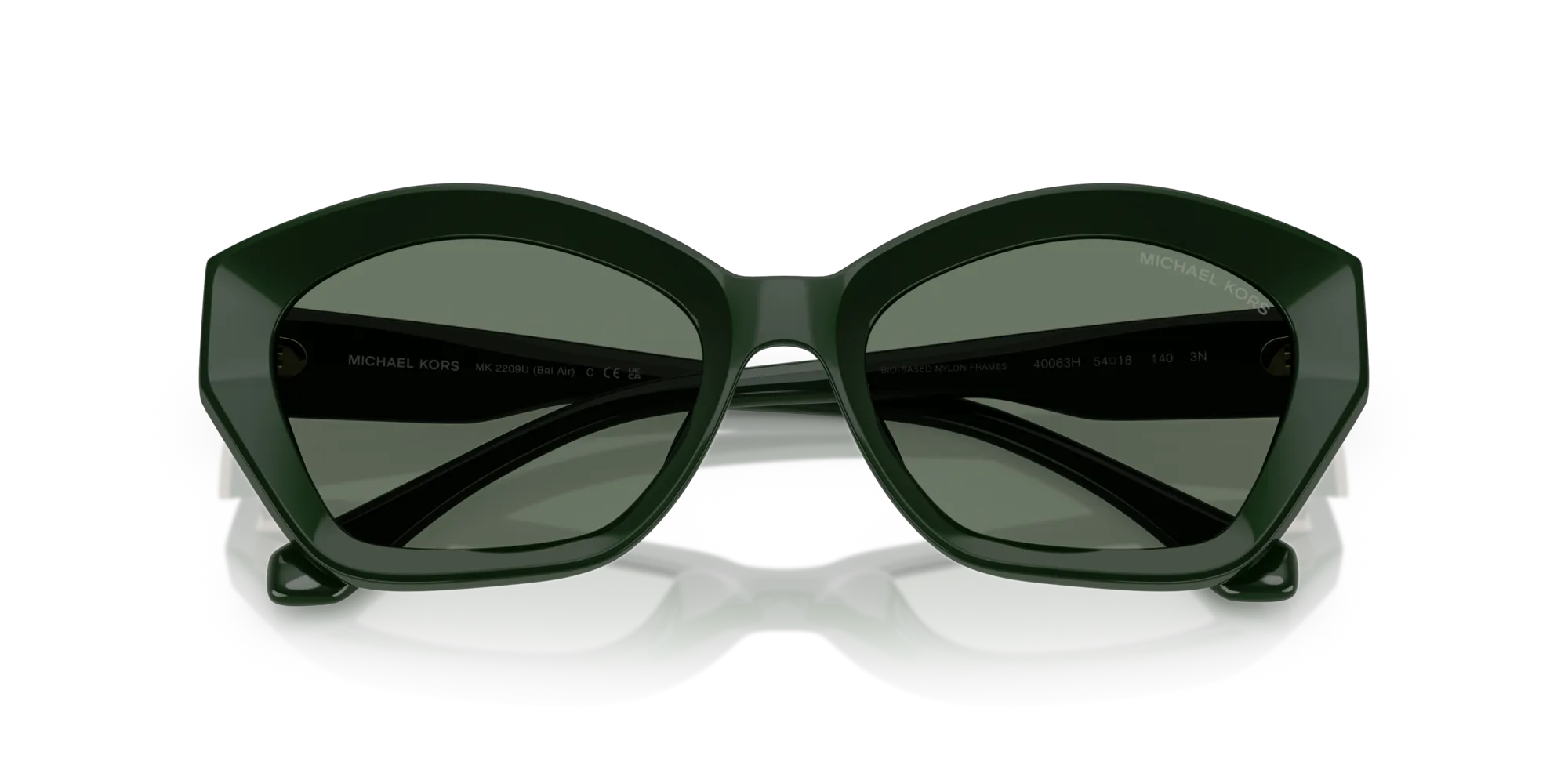 Michael Kors MK2209U BEL AIR 40063H Occhiali da sole Iniettato Verde Verde Geometrica Normale - immagine 2