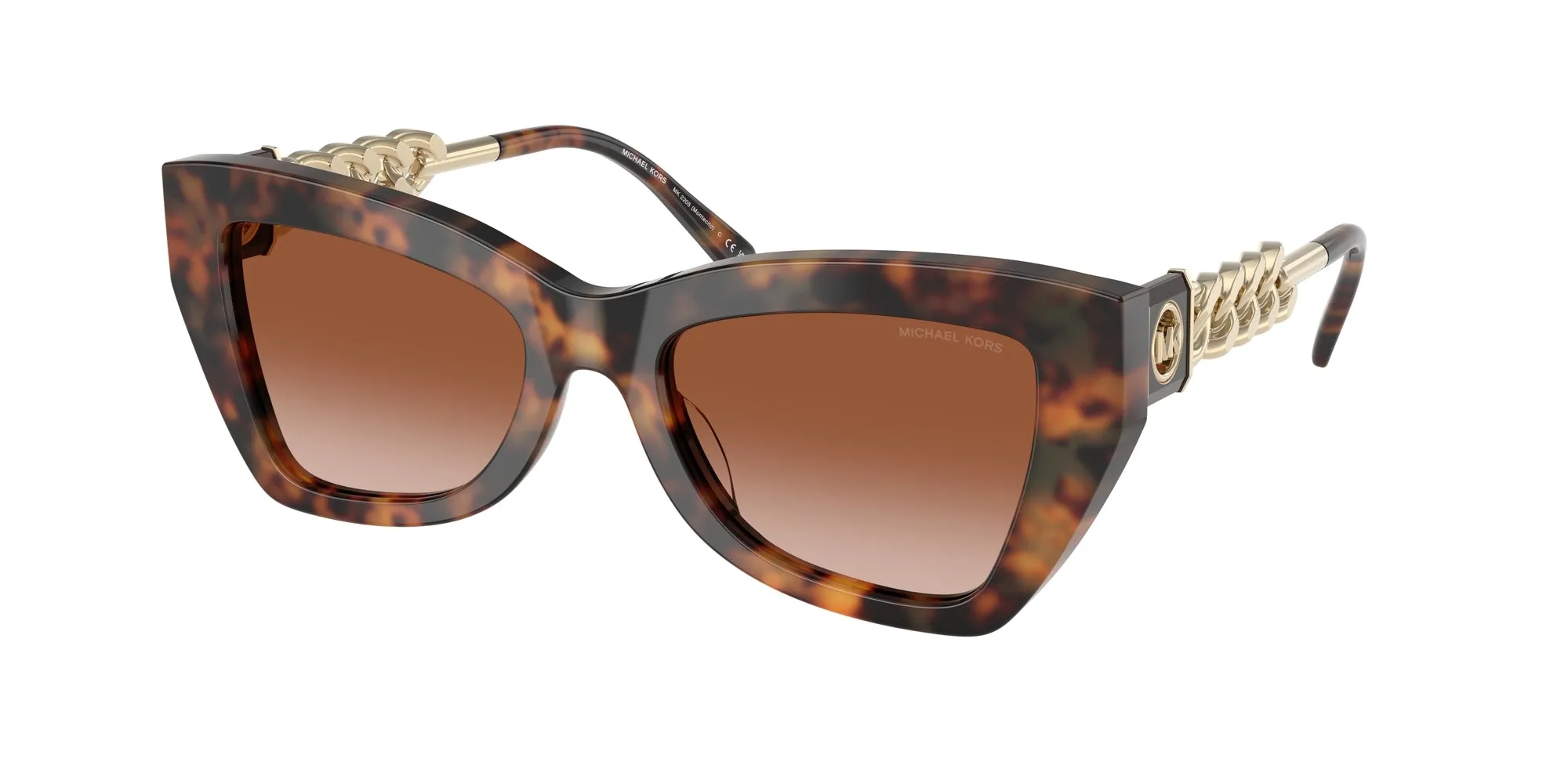 Michael Kors MK2205 MONTECITO 39043B Occhiali da sole Acetato Tartaruga Marrone Cat Eye Normale Sfumato - immagine 1