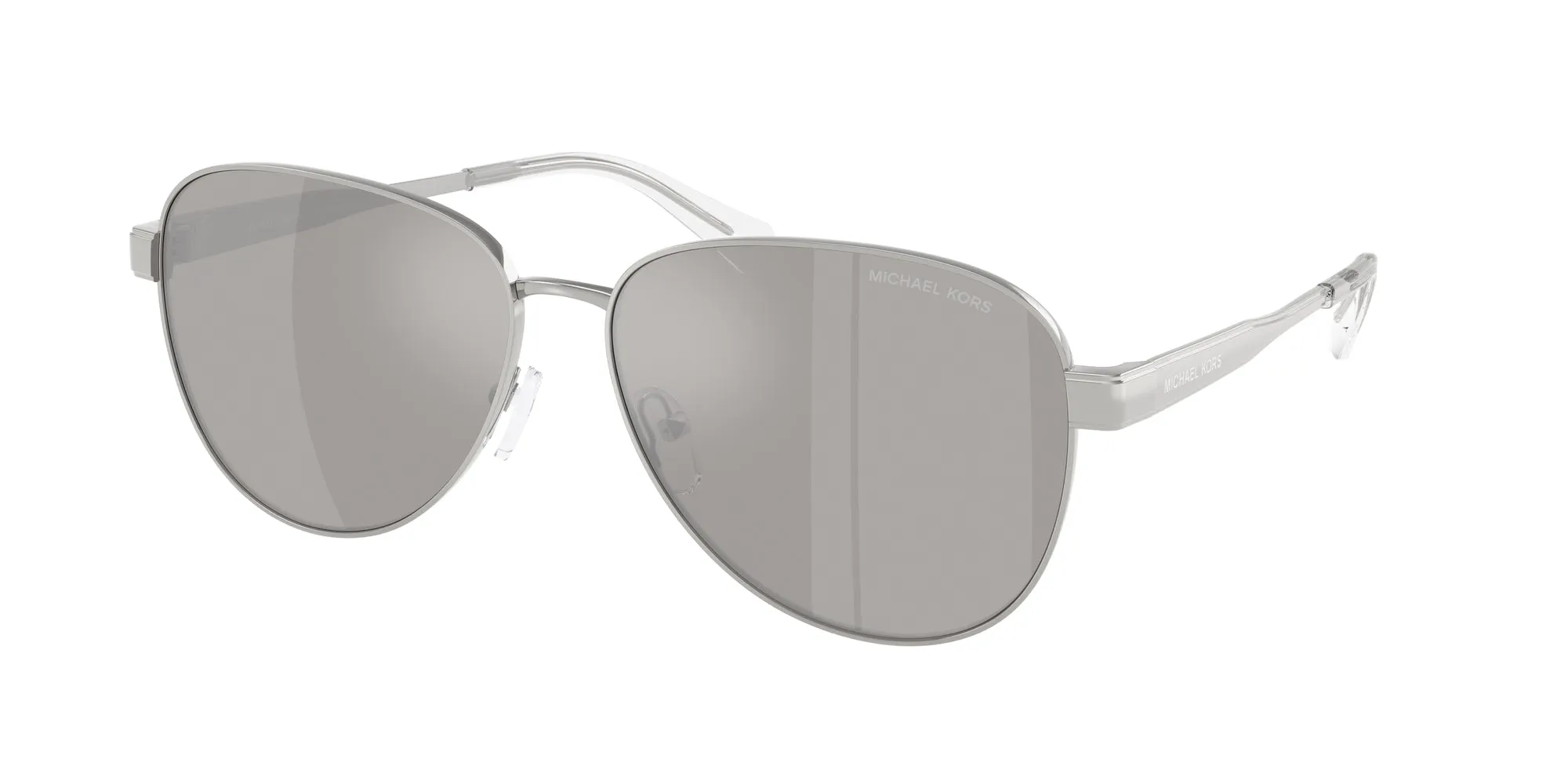 Michael Kors MK1160 BIARRITZ 18936G Occhiali da sole Metallo Argento Argento Pilot Specchiate - immagine 1