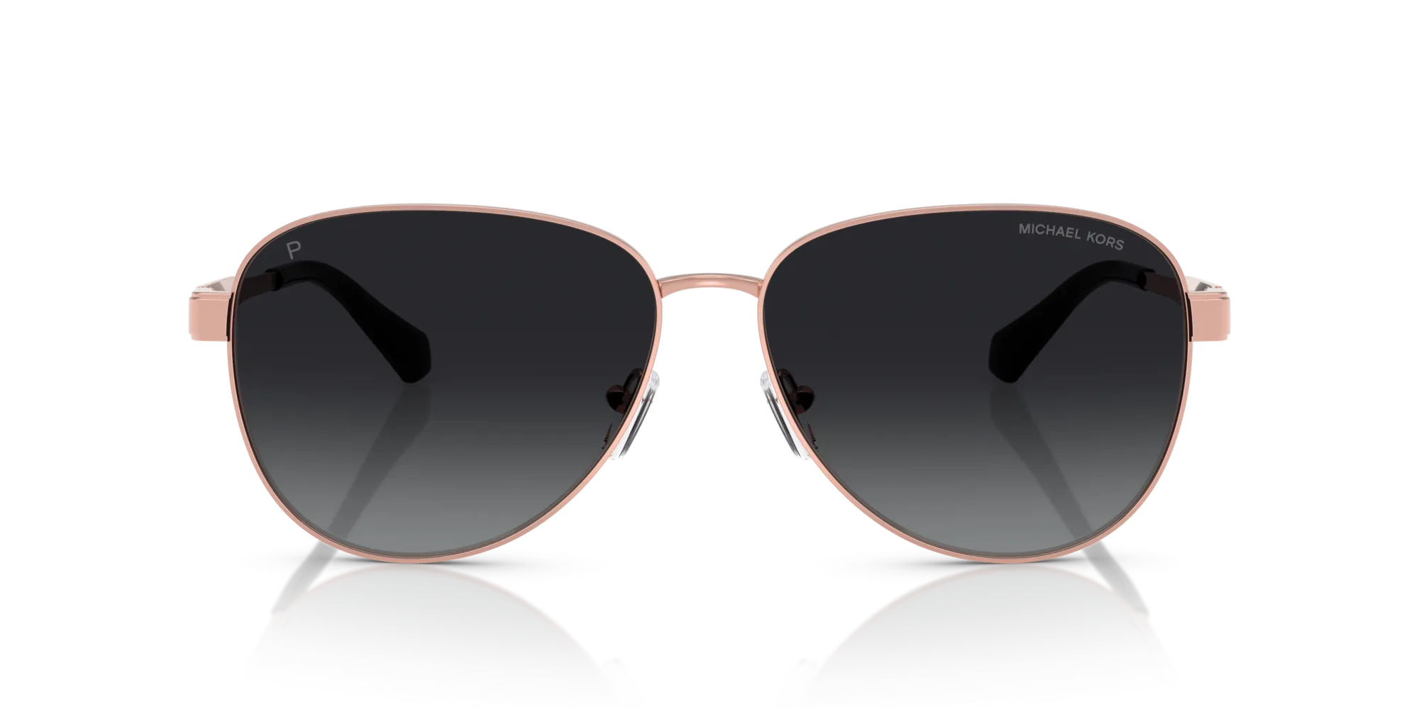 Michael Kors MK1160 BIARRITZ 1108T3 Occhiali da sole Metallo Oro Grigio Pilot Polarizzata - immagine 3