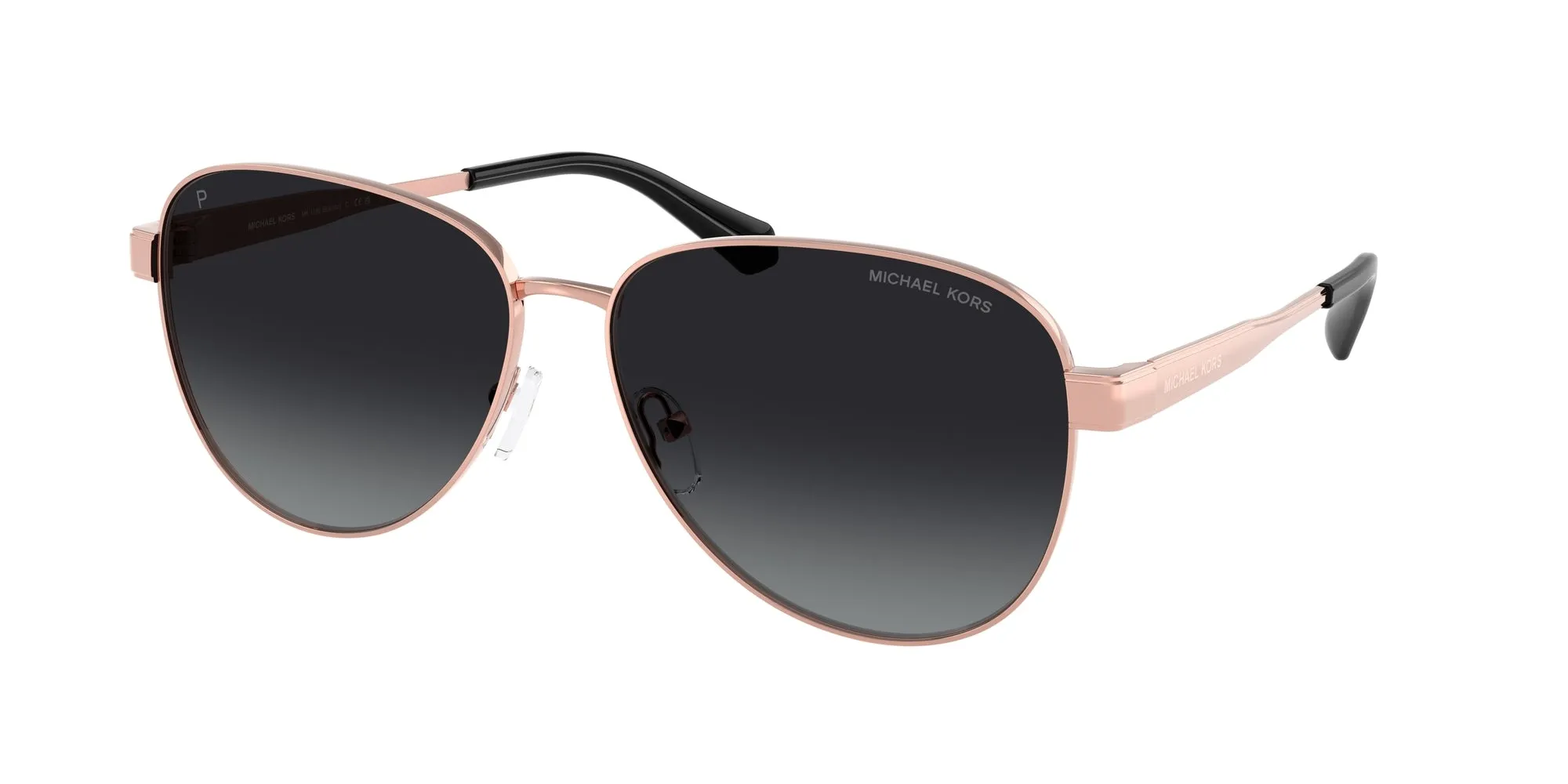 Michael Kors MK1160 BIARRITZ 1108T3 Occhiali da sole Metallo Oro Grigio Pilot Polarizzata - immagine 1