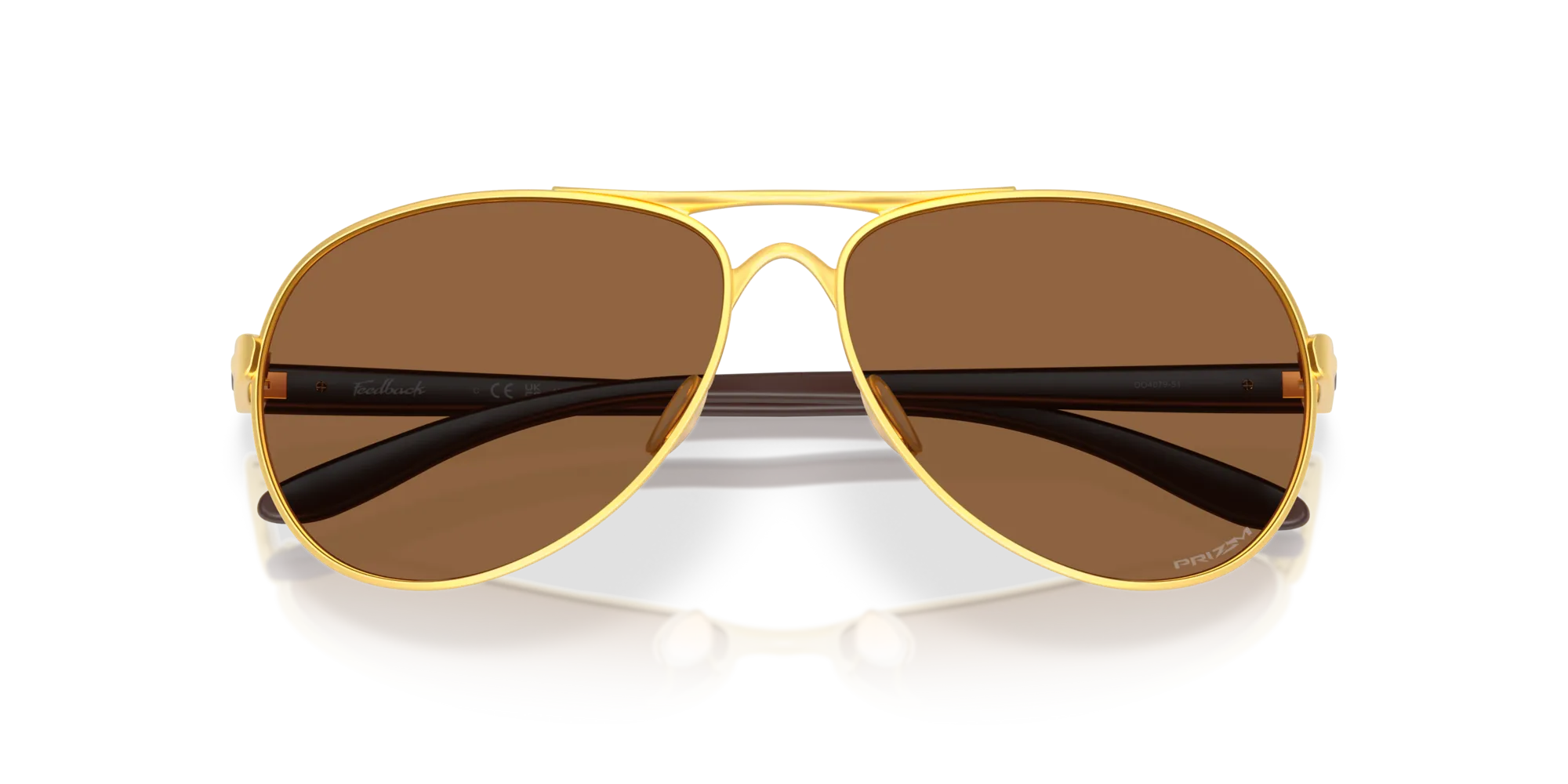 Oakley OO4079 FEEDBACK 407951 Occhiali da sole Metallo Oro Bronzo Rotonda Normale - immagine 2