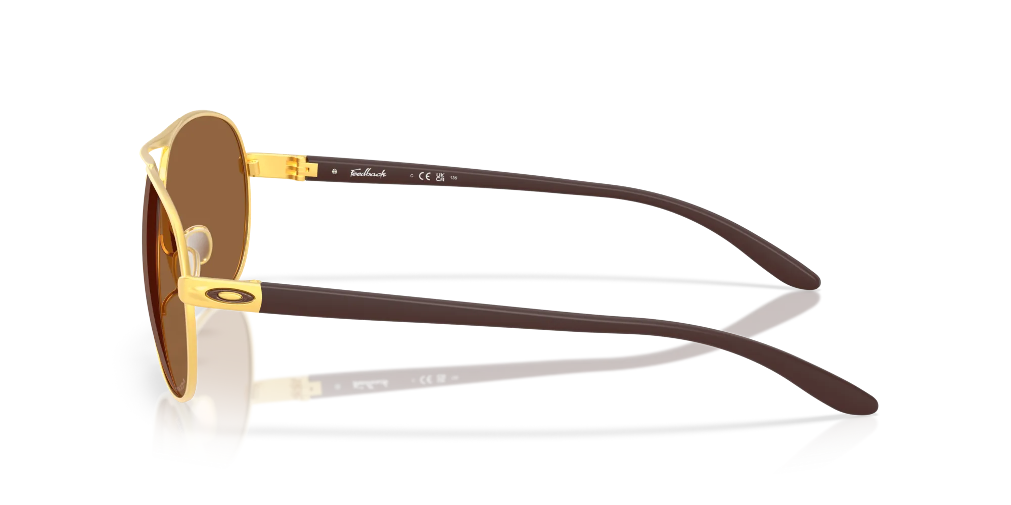 Oakley OO4079 FEEDBACK 407951 Occhiali da sole Metallo Oro Bronzo Rotonda Normale - immagine 4