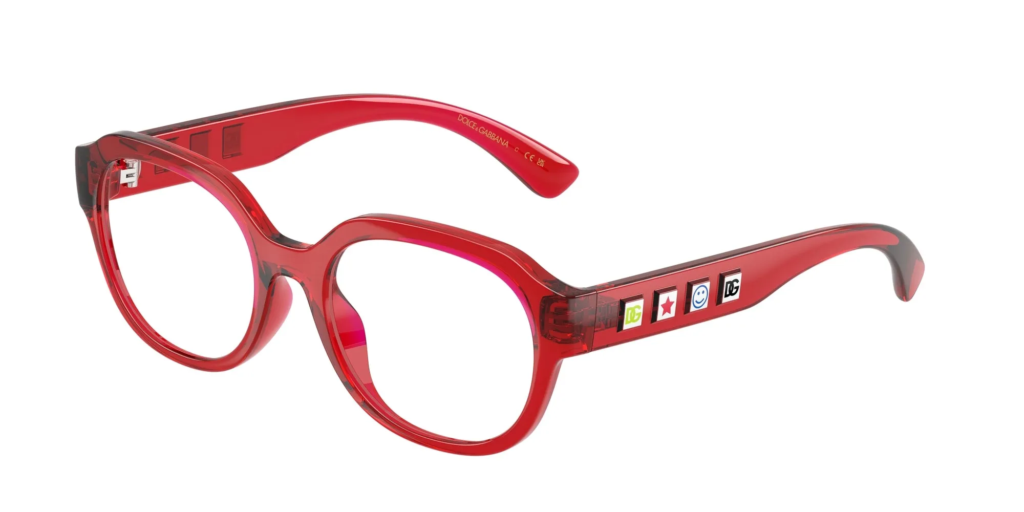 Dolce & Gabbana DX5004U 3409 Montature da vista Iniettato Rosso Rotonda Normale - immagine 1
