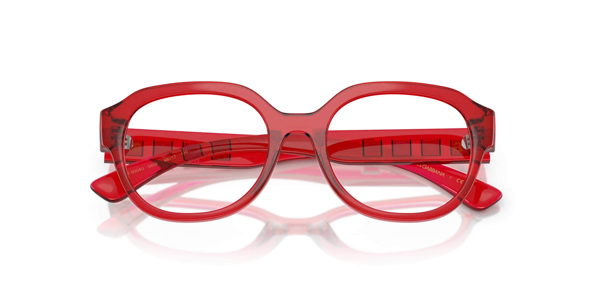 Dolce & Gabbana DX5004U 3409 Montature da vista Iniettato Rosso Rotonda Normale - immagine 2