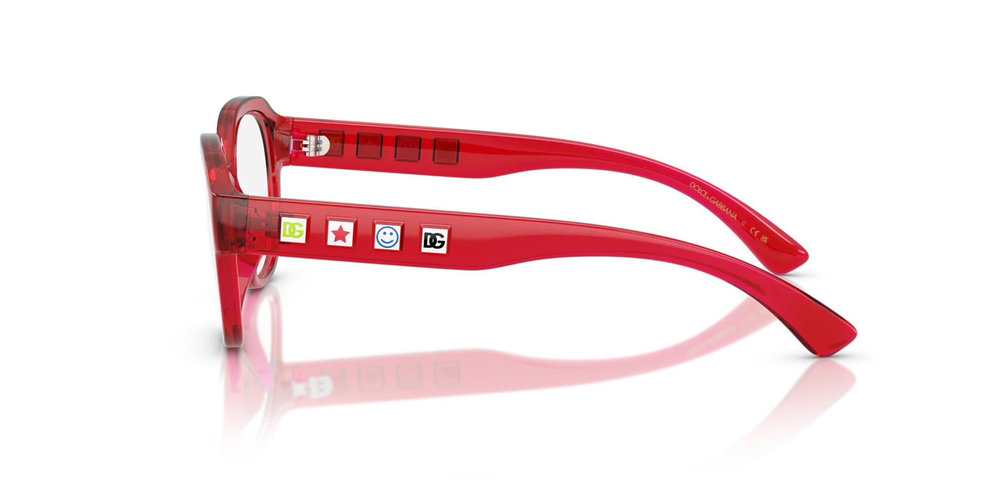 Dolce & Gabbana DX5004U 3409 Montature da vista Iniettato Rosso Rotonda Normale - immagine 4