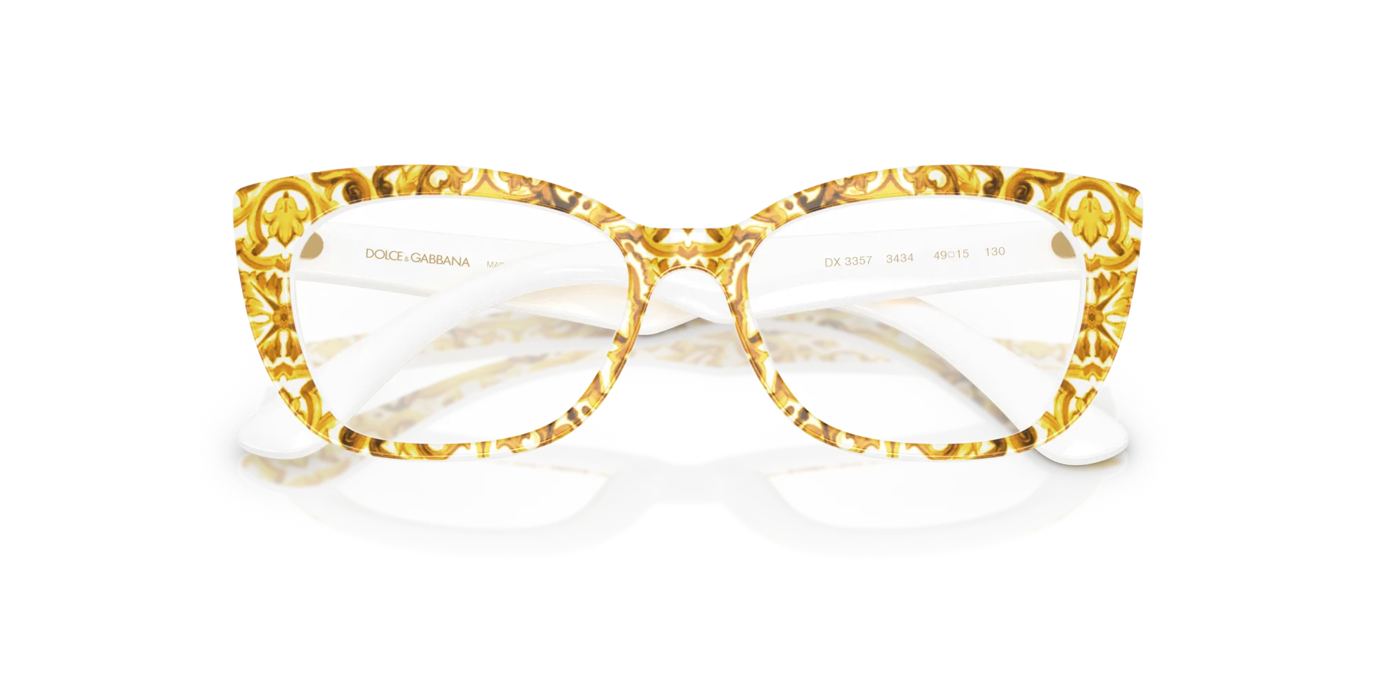 Dolce & Gabbana DX3357 3434 Montature da vista Acetato Giallo Cat Eye Normale - immagine 2
