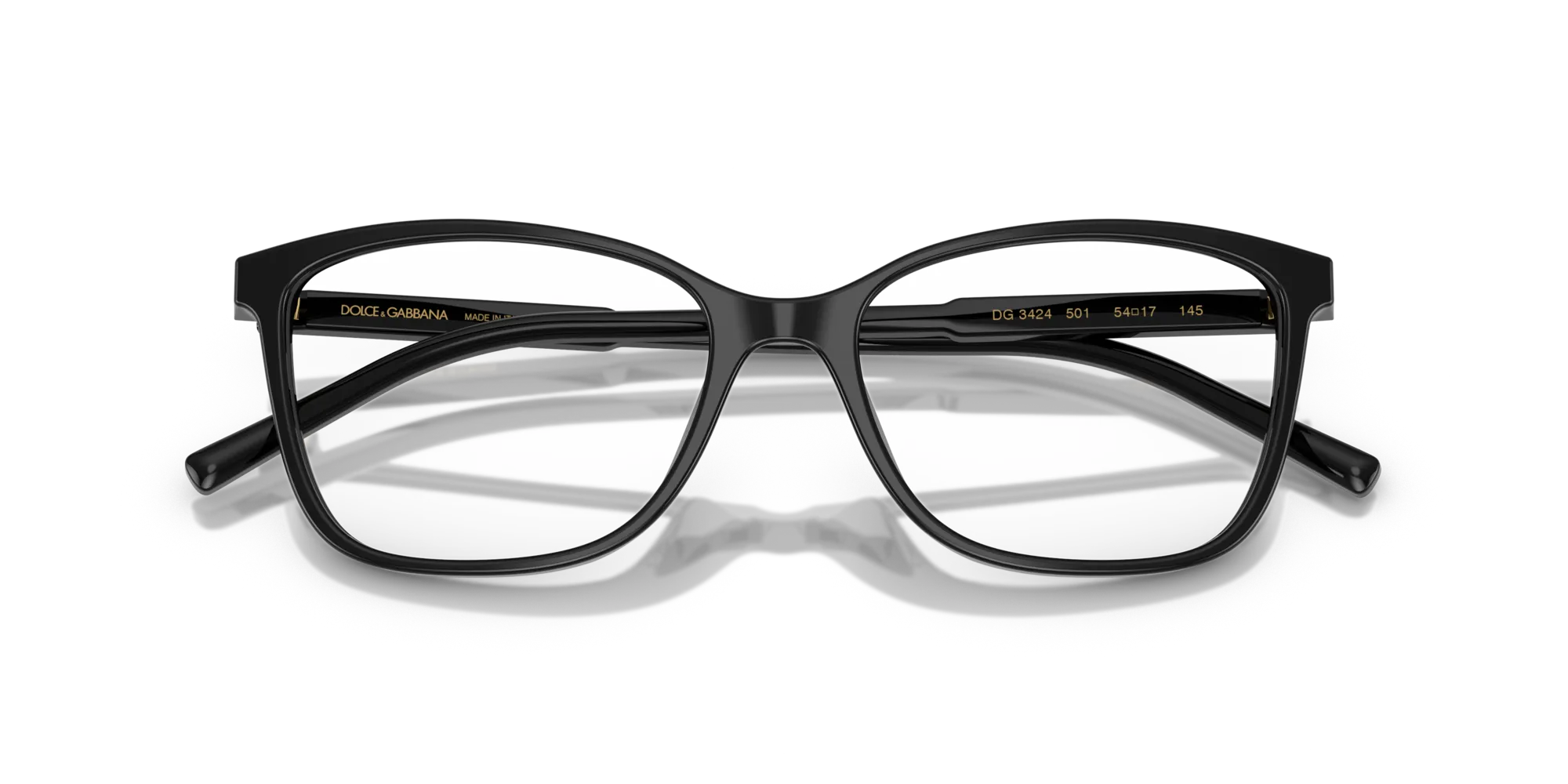 Dolce & Gabbana DG3424 501 Montature da vista Acetato Nero Squadrata Normale - immagine 2