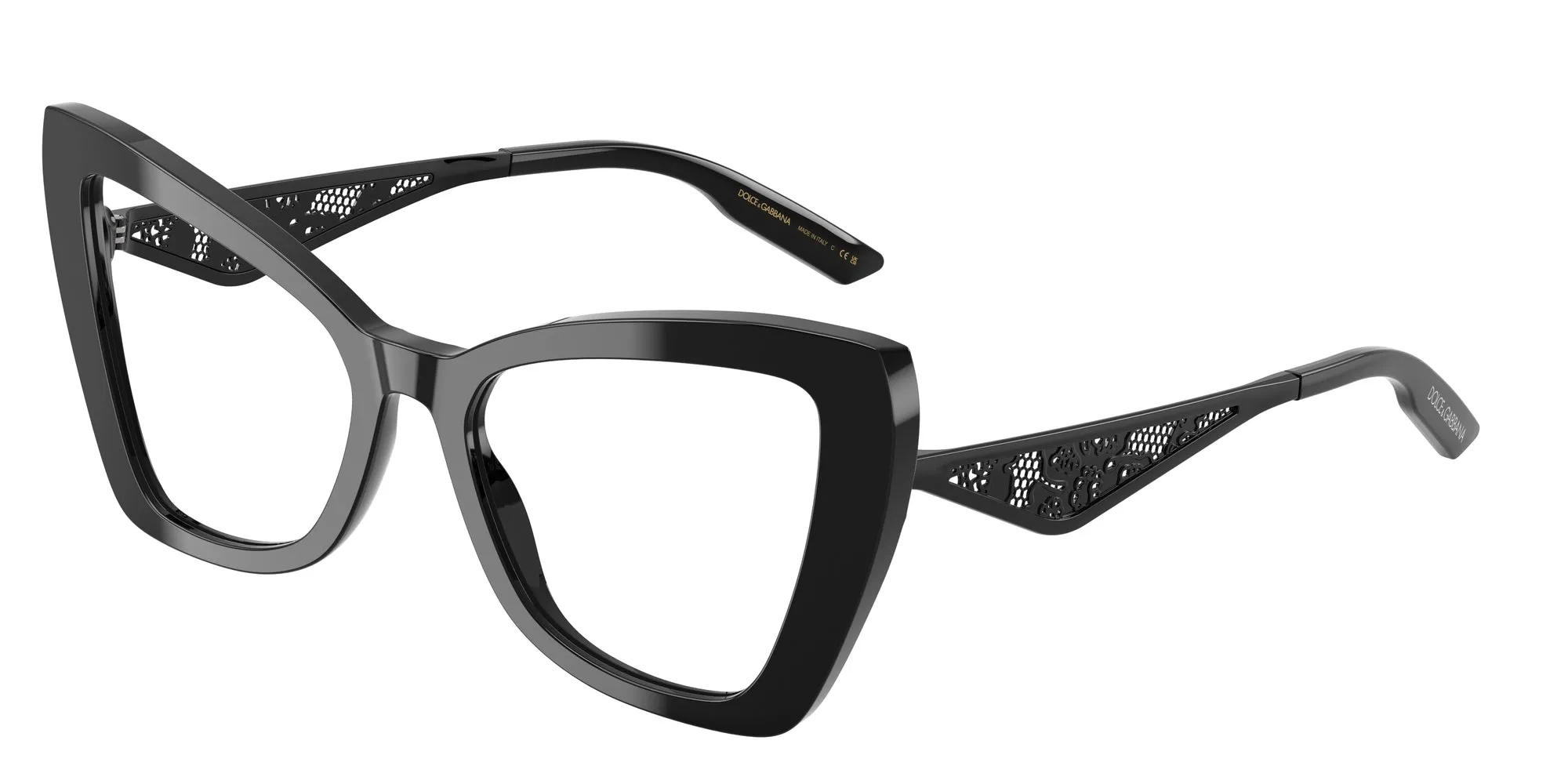 Dolce & Gabbana DG3409 501 Montature da vista Acetato Nero Trasparente Cat Eye Normale - immagine 1