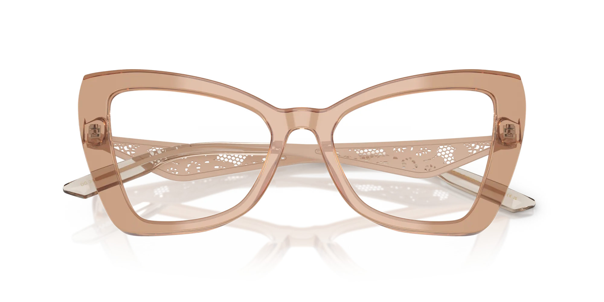 Dolce & Gabbana DG3409 3432 Montature da vista Acetato Marrone Trasparente Cat Eye Normale - immagine 2