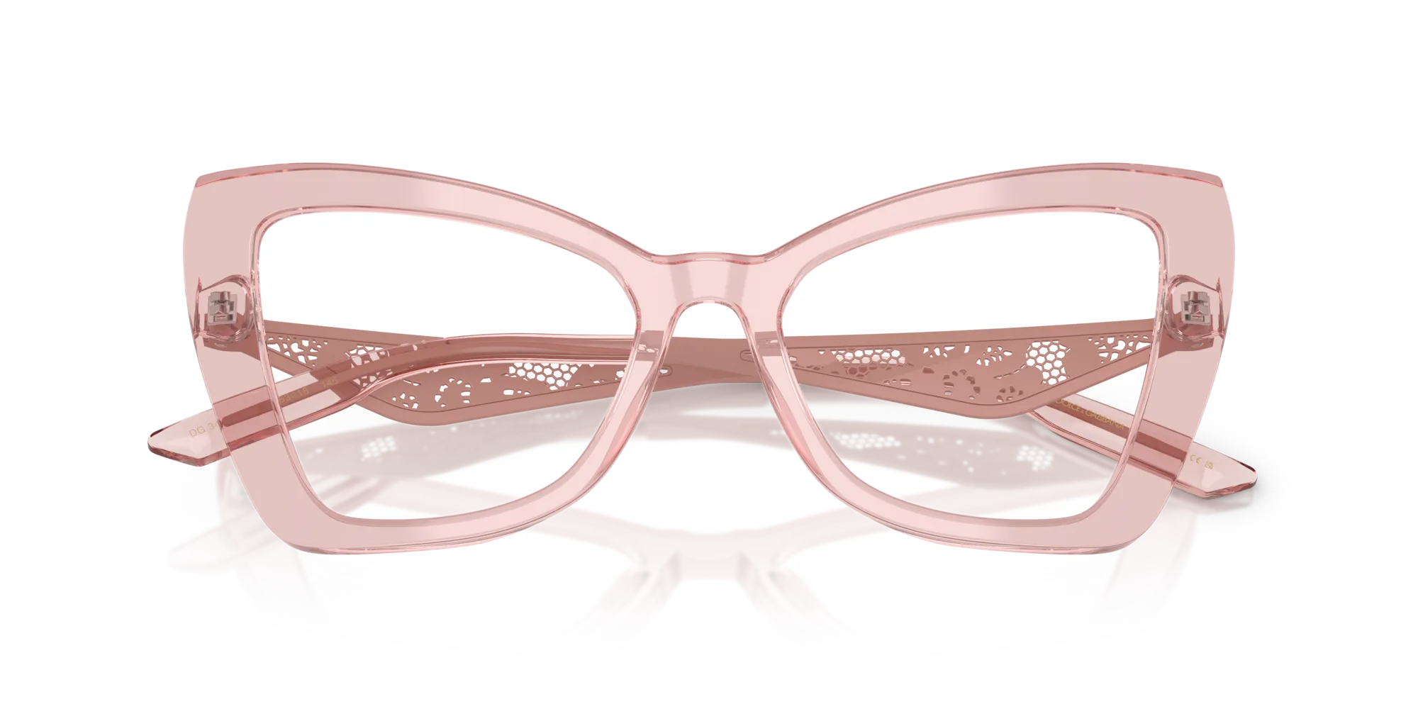 Dolce & Gabbana DG3409 3226 Montature da vista Acetato Rosa Trasparente Cat Eye Normale - immagine 2