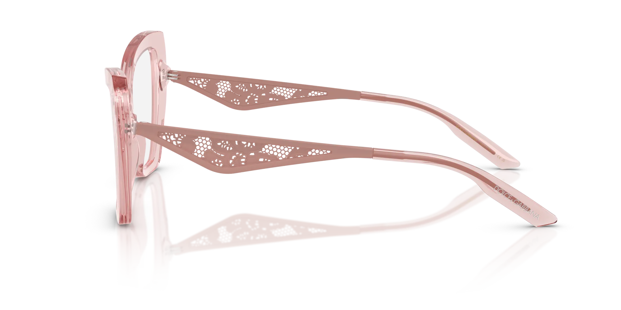 Dolce & Gabbana DG3409 3226 Montature da vista Acetato Rosa Trasparente Cat Eye Normale - immagine 4