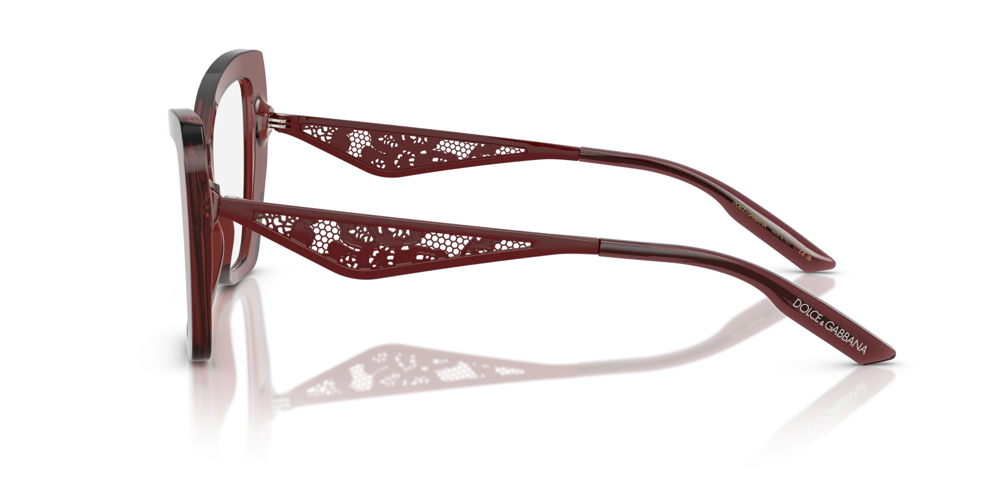 Dolce & Gabbana DG3409 3045 Montature da vista Acetato Rosso Trasparente Cat Eye Normale - immagine 4