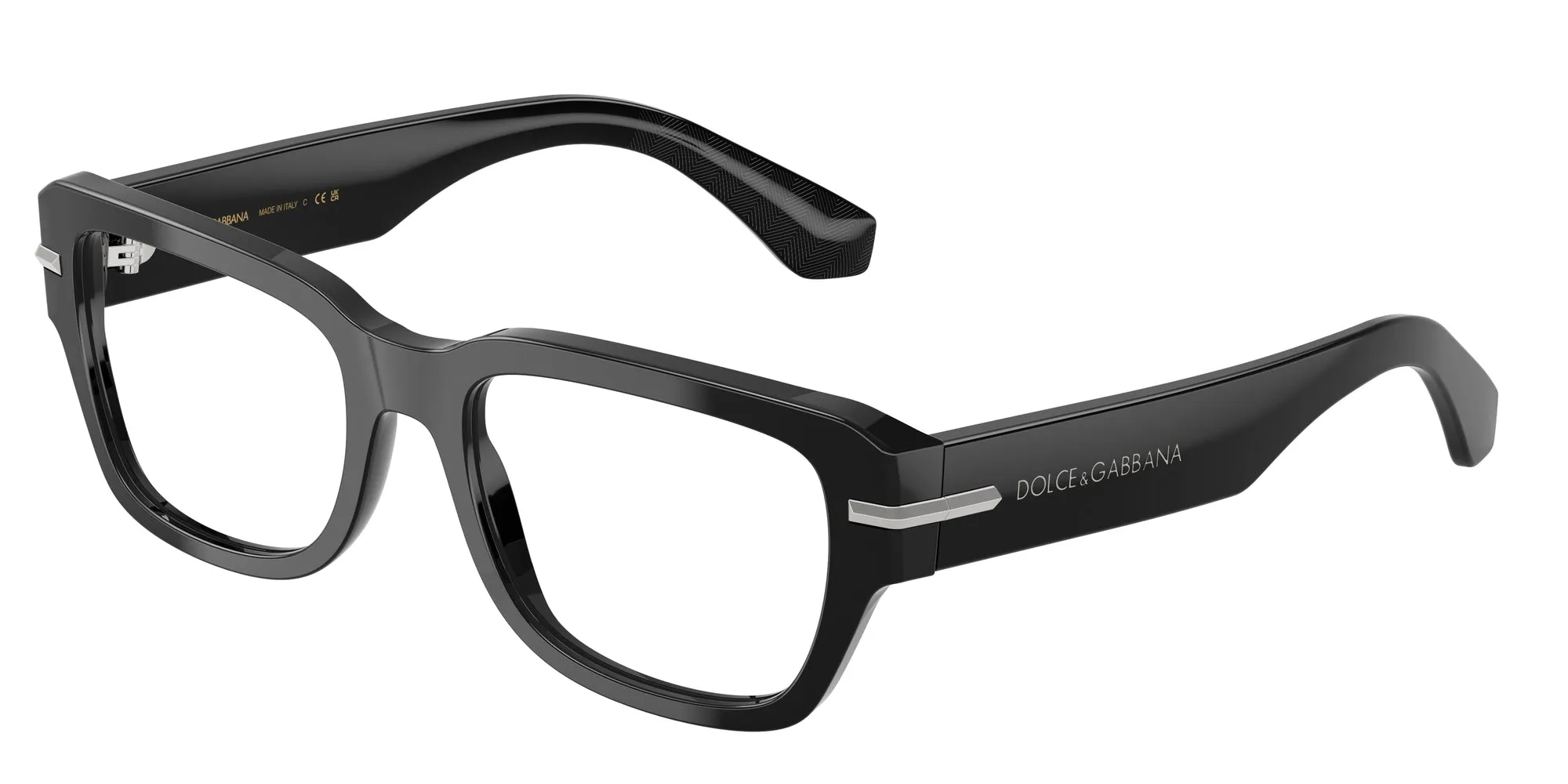 Dolce & Gabbana DG3408 501 Montature da vista Acetato Nero Trasparente Squadrata Normale - immagine 1