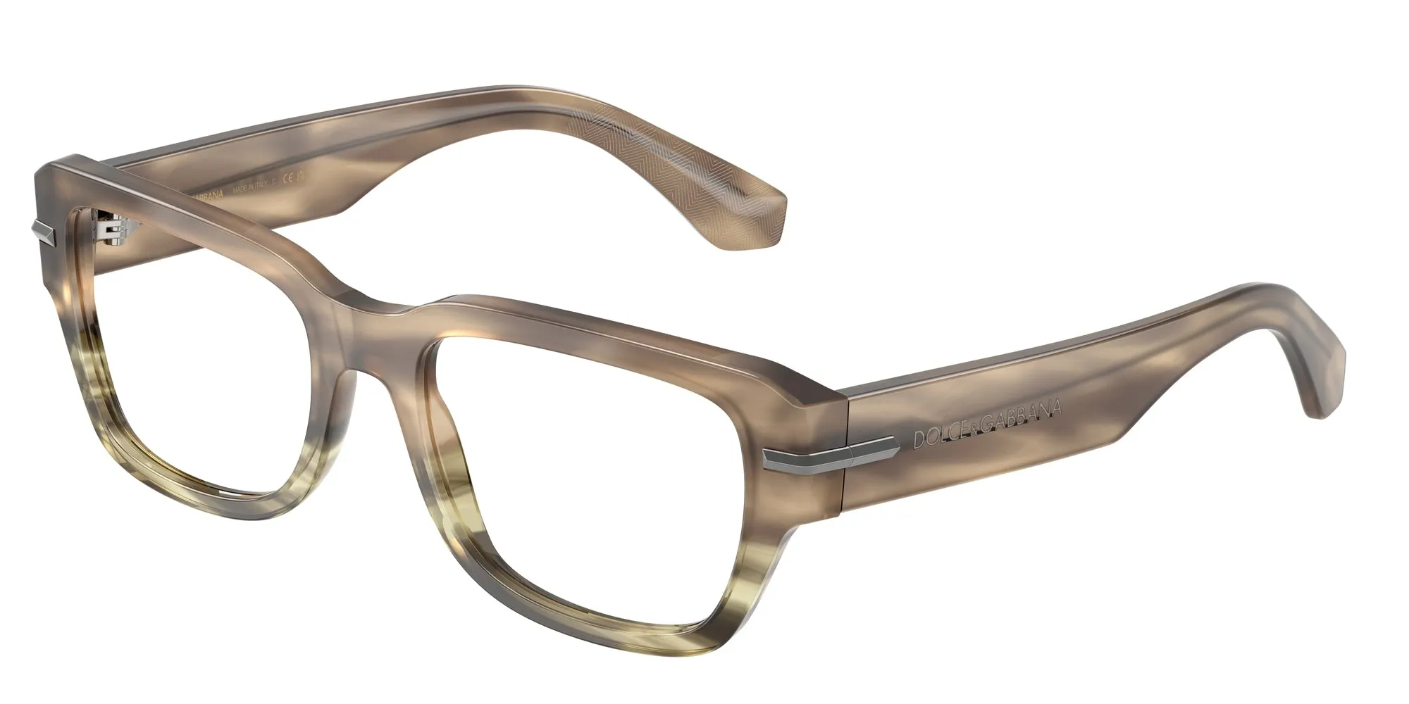 Dolce & Gabbana DG3408 3439 Montature da vista Acetato Marrone Trasparente Squadrata Normale - immagine 1