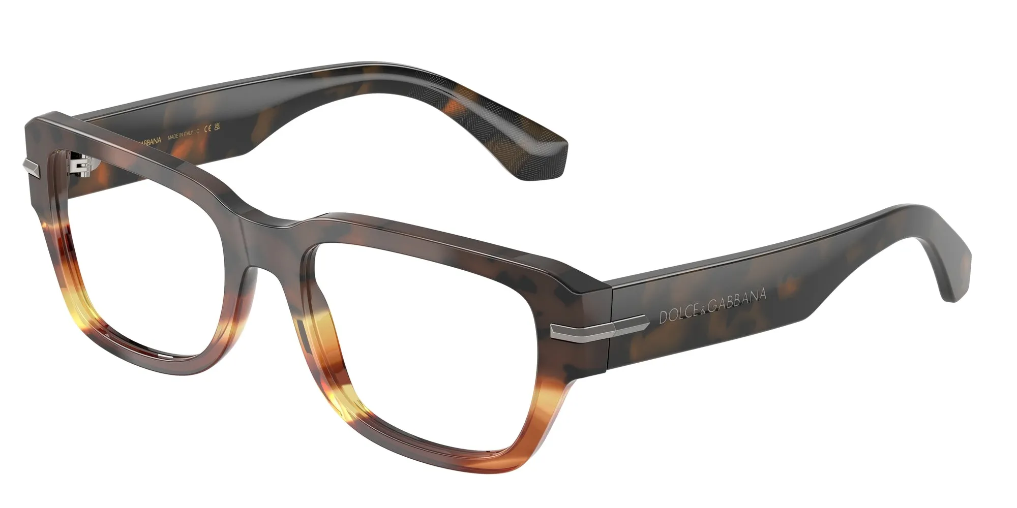 Dolce & Gabbana DG3408 3438 Montature da vista Acetato Marrone Trasparente Squadrata Normale - immagine 1