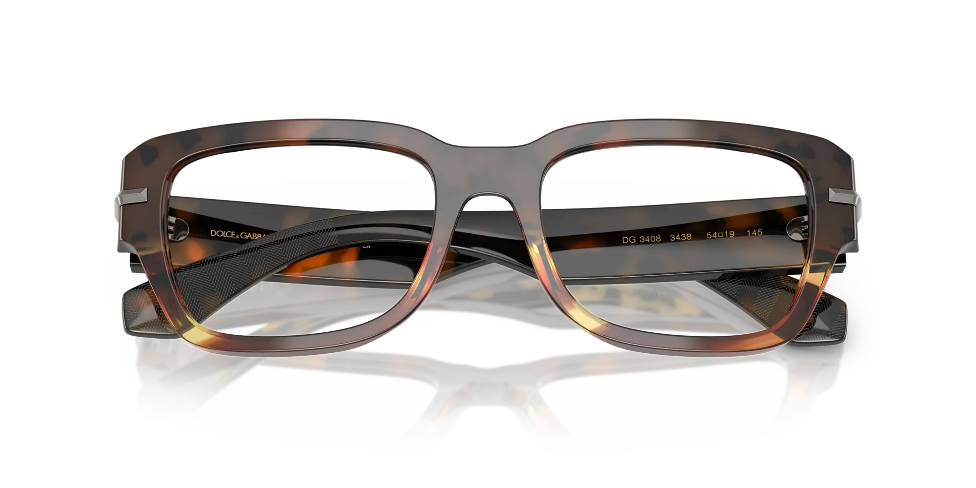 Dolce & Gabbana DG3408 3438 Montature da vista Acetato Marrone Trasparente Squadrata Normale - immagine 2